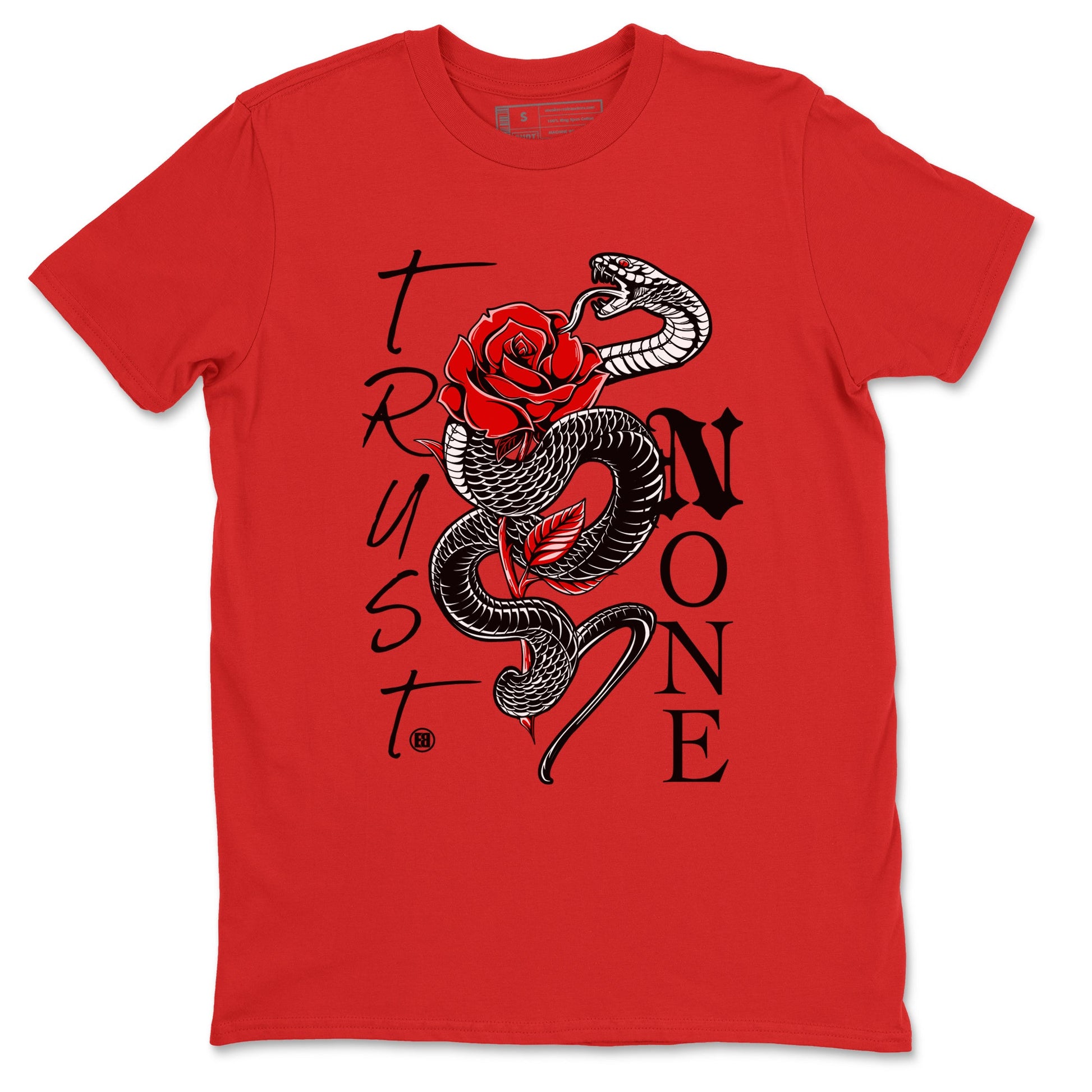 11s Bred Velvet shirts to match jordans Trust None sneaker match tees Air Jordan 11 Bred Velvet SNRT Sneaker Tees streetwear brand Red 2 unisex cotton tee