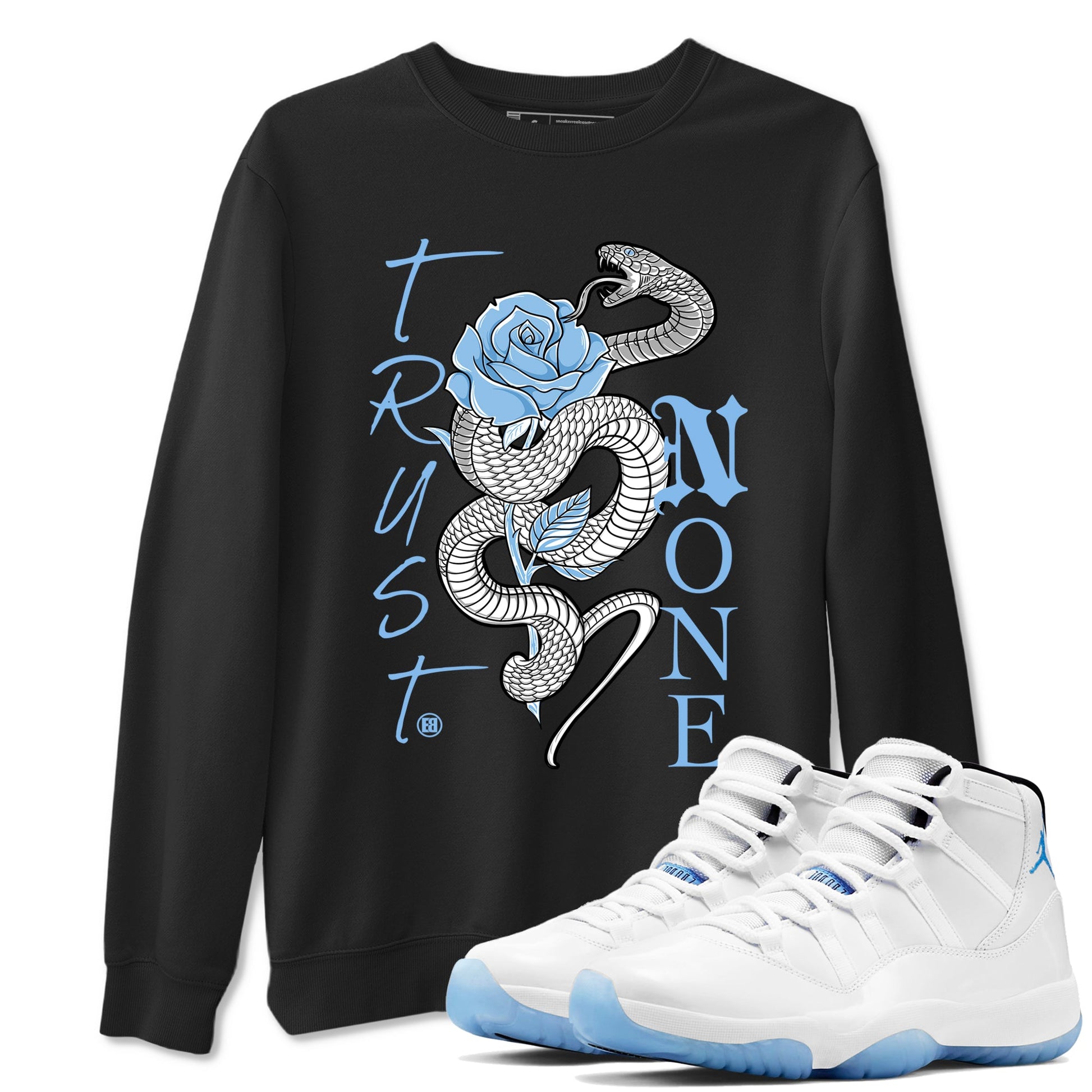 AJ11 Retro Legend Blue shirts to match jordans Trust None best t shirts to wear with jordans 11s Legend Blue match shoes to clothes SNRT Sneaker Tees unisex cotton Black 1 shirts