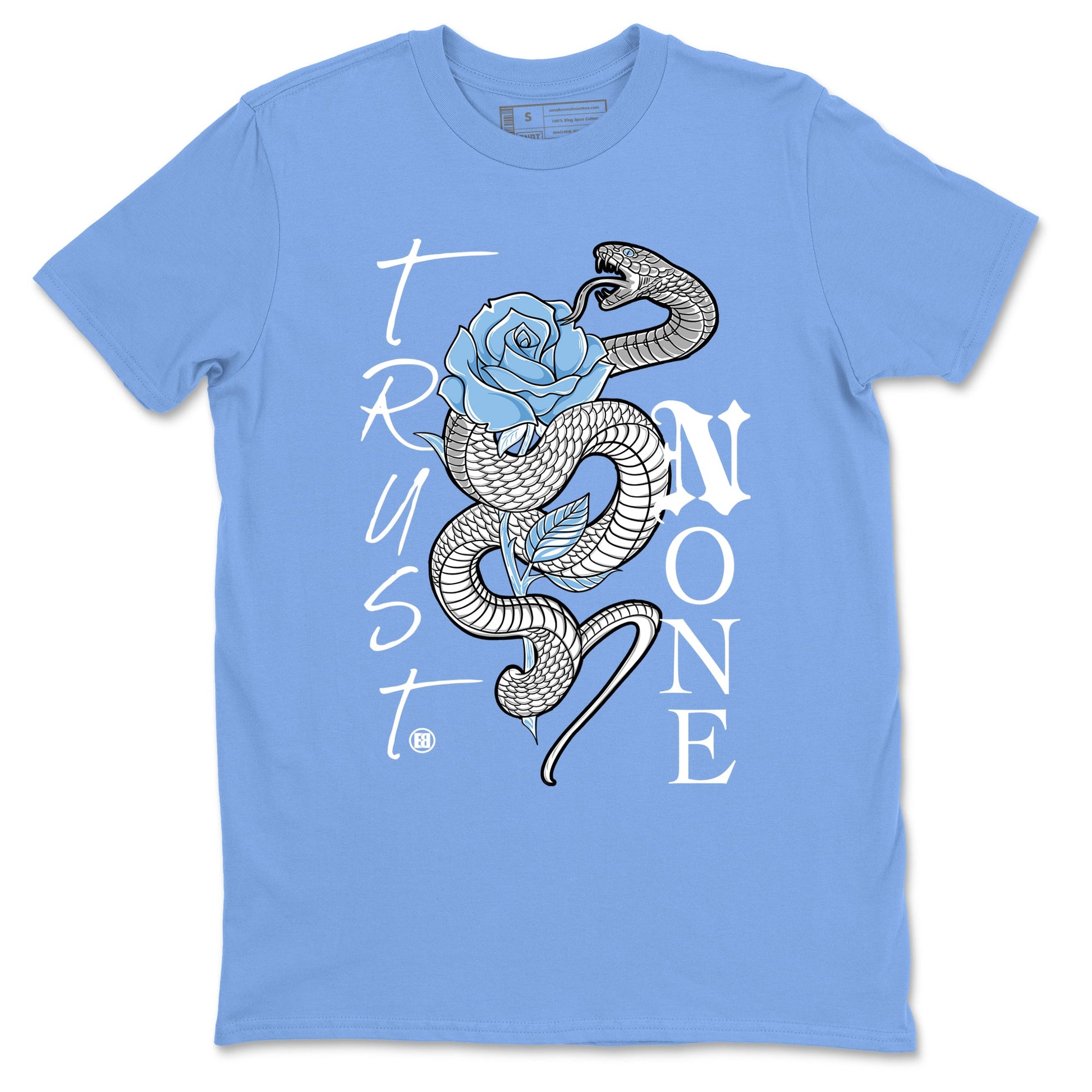 AJ11 Retro Legend Blue shirts to match jordans Trust None best t shirts to wear with jordans 11s Legend Blue match shoes to clothes SNRT Sneaker Tees unisex cotton Carolina Blue 2 shirts
