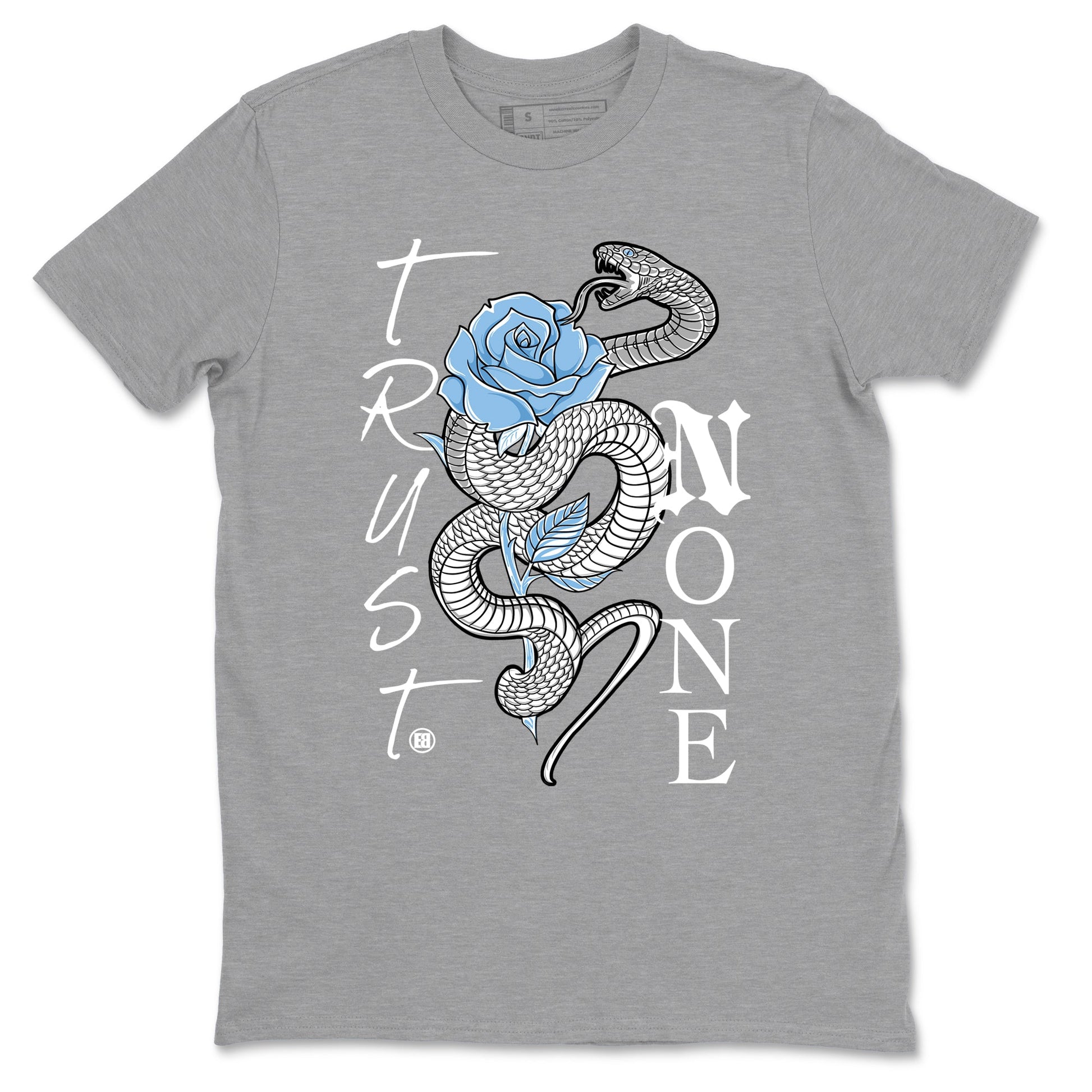 AJ11 Retro Legend Blue shirts to match jordans Trust None best t shirts to wear with jordans 11s Legend Blue match shoes to clothes SNRT Sneaker Tees unisex cotton Heather Grey 2 shirts