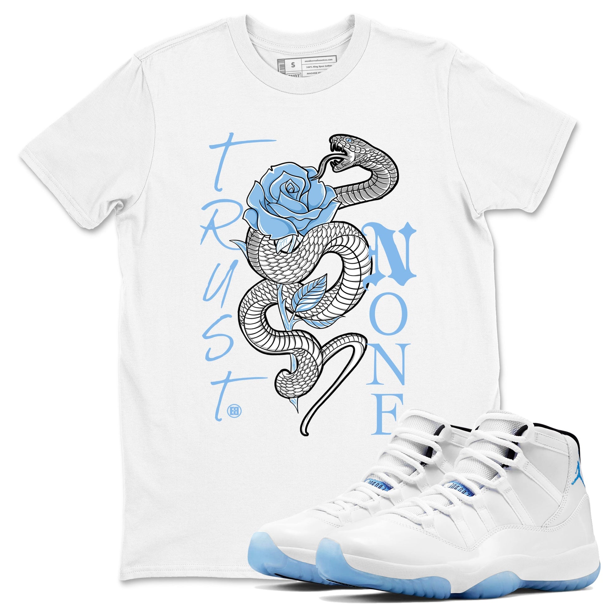 AJ11 Retro Legend Blue shirts to match jordans Trust None best t shirts to wear with jordans 11s Legend Blue match shoes to clothes SNRT Sneaker Tees unisex cotton White 1 shirts