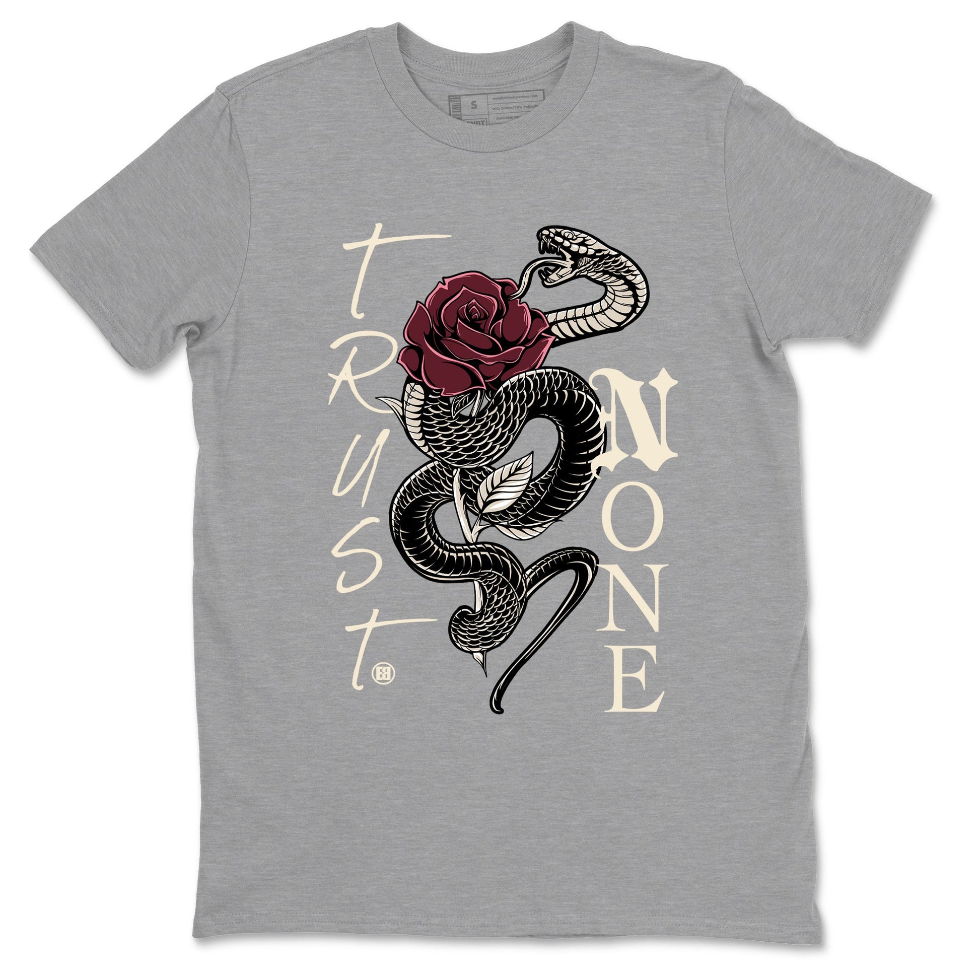 4s A Ma Maniere x Fossil Stone shirts to match jordans Trust None sneaker match tees Air Jordan 4 A Ma Maniere x Fossil Stone match shoes to clothes SNRT Sneaker Tees unisex cotton Heather Grey 2 shirts