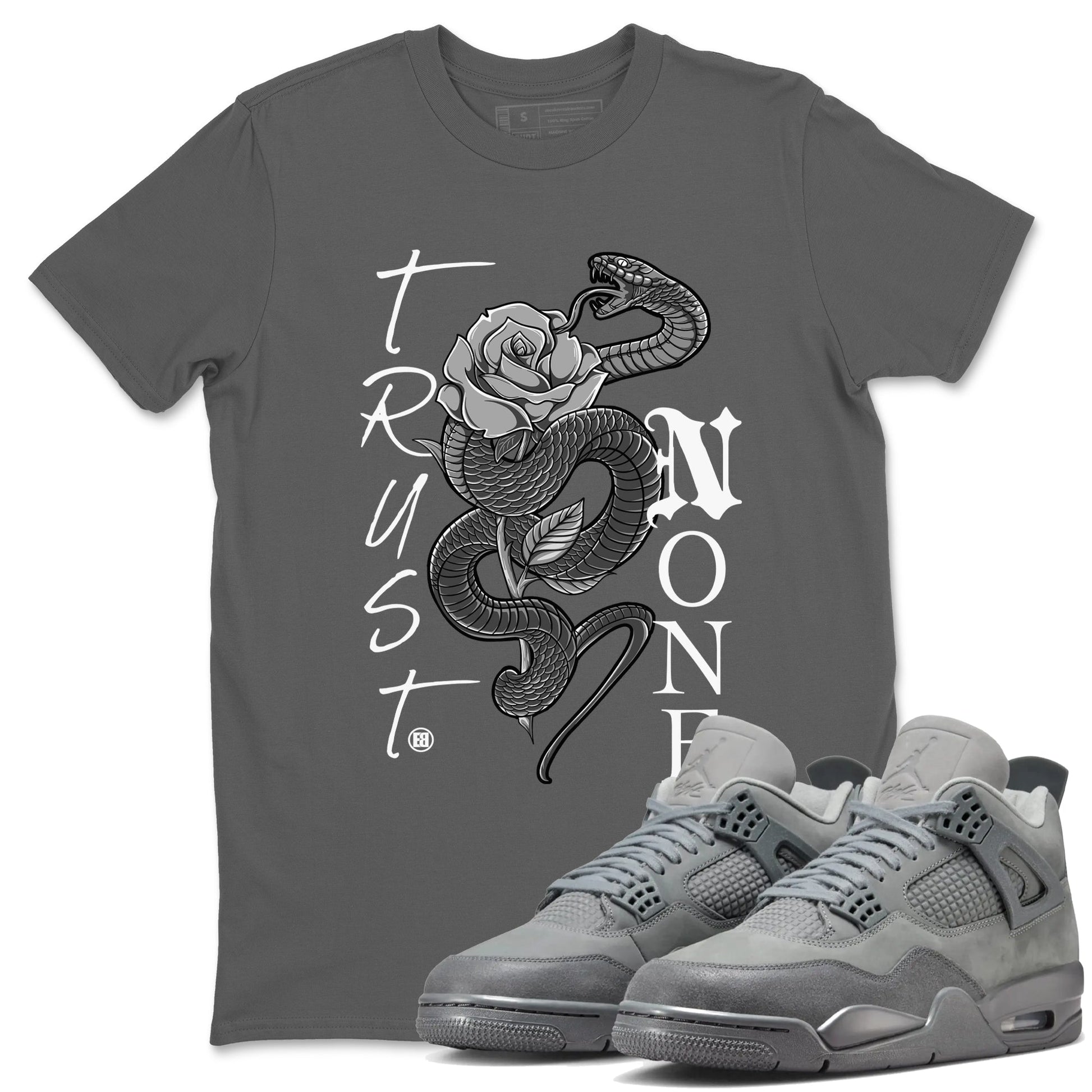 4s Wet Cement shirts to match jordans Trust None sneaker match tees Air Jordan 4 Wet Cement SNRT Sneaker Release Tees unisex cotton Cool Grey 1 crew neck shirts