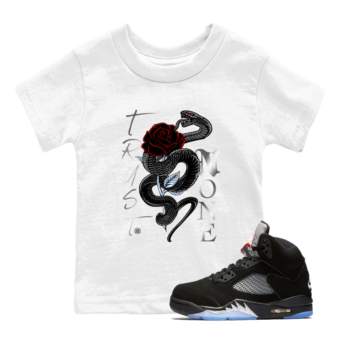 5s Reimagined shirts to match jordans Trust None best t shirts to wear with jordans Air Jordan 5 Retro OG Reimagined match shoes to clothes SNRT Sneaker Tees Youth Baby White 1 tee