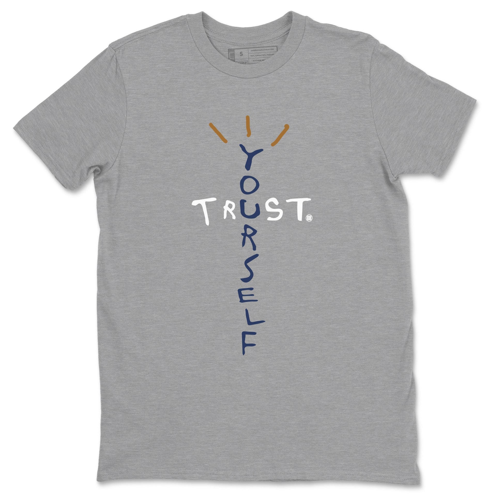 Air Jordan 13 Midnight Navy shirts to match jordans Trust Yourself sneaker match tees 13 Midnight Navy SNRT Sneaker Release Tees unisex cotton Heather Grey 2 crew neck shirts