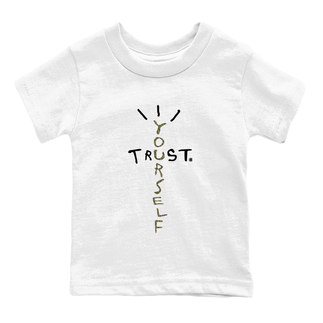 Sneaker Threads – Sneaker Tees To Match Air Jordan 3 Medium Olive – Trust Yourself Youth Graphic Tee White 2. Perfect for Jordan releases 2025 colorways.