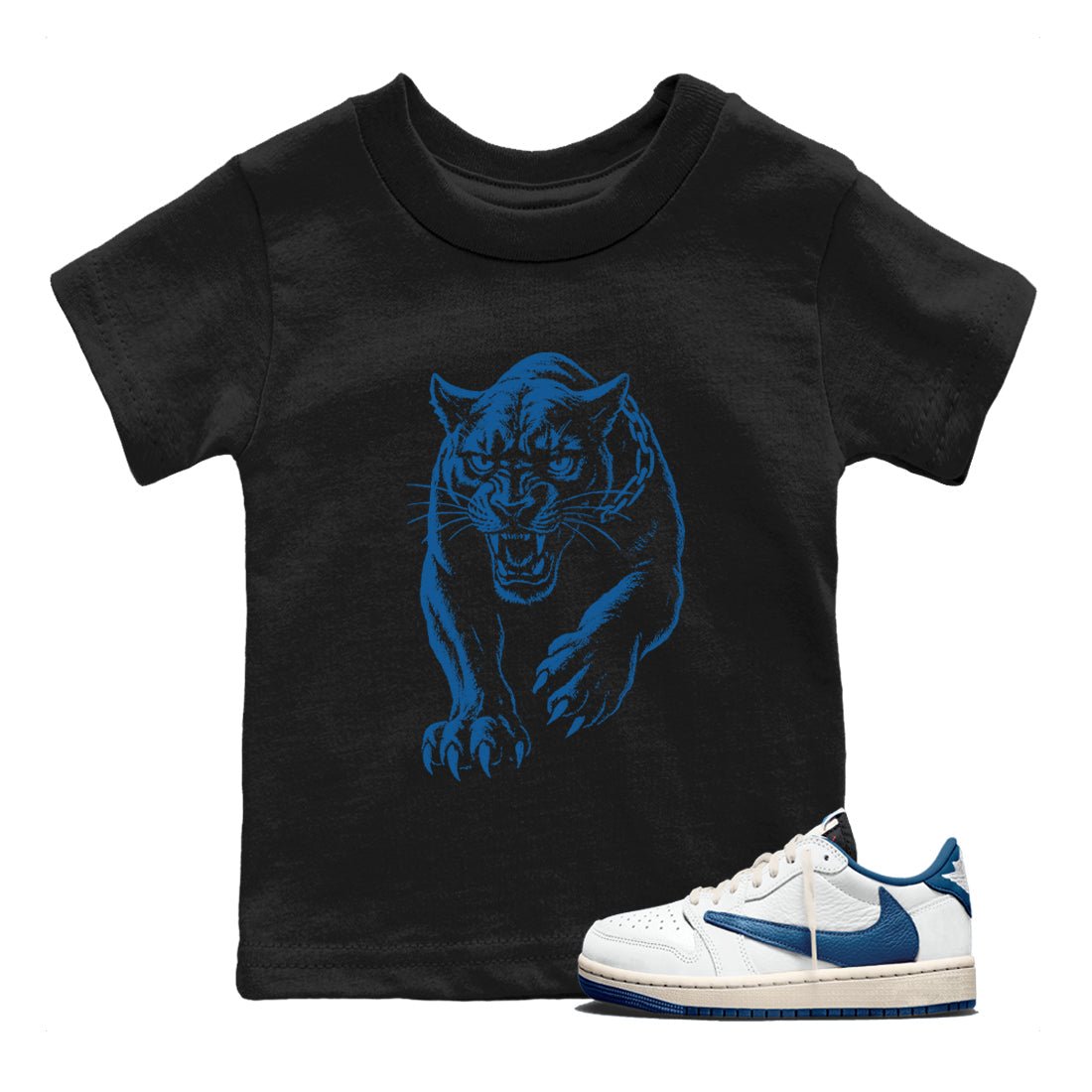 Sneaker match tees – Sneaker Tees To Match Air Jordan 1 x Travis Scott x Fragment Shoes – Unleashed Black Cat Kids T-Shirt Black 1