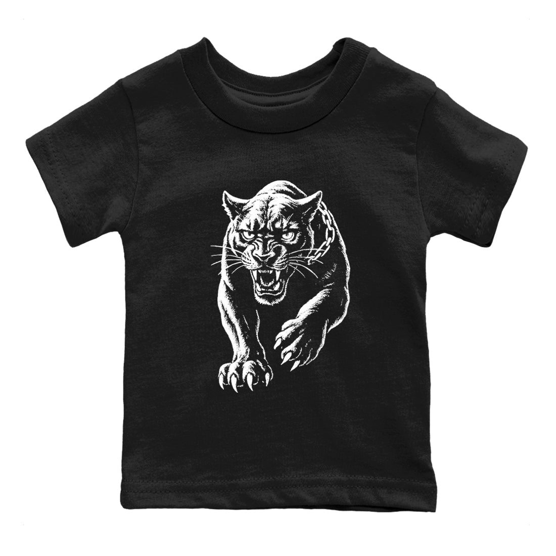 4s Black Cat Sneaker match tees – Sneaker Tees To Match Air Jordan 4 Black Cat Shoes – Unleashed Black Cat Kids T-Shirt Black 2