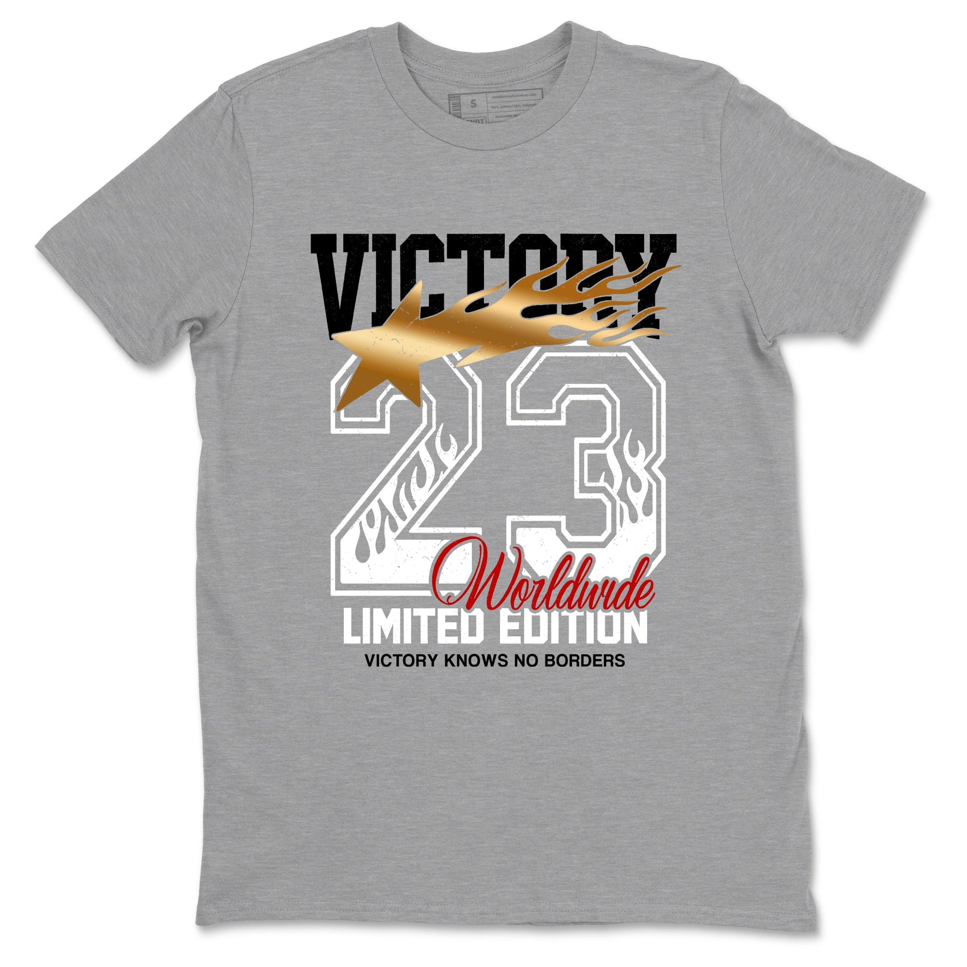 Sneaker match tees – Sneaker Tees To Match Air Jordan 12 Taxi Shoes – Victory Knows No Borders Tee Heather Grey 2