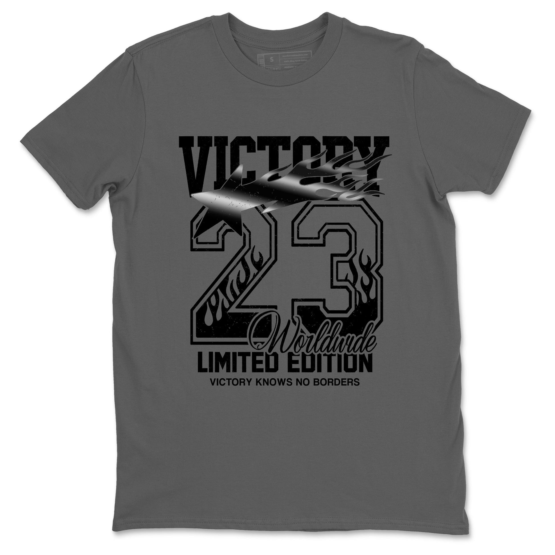 Sneaker match tees – Sneaker Tees To Match Air Jordan 4 Black Cat Shoes – Victory Knows No Borders Tee Cool Grey 2