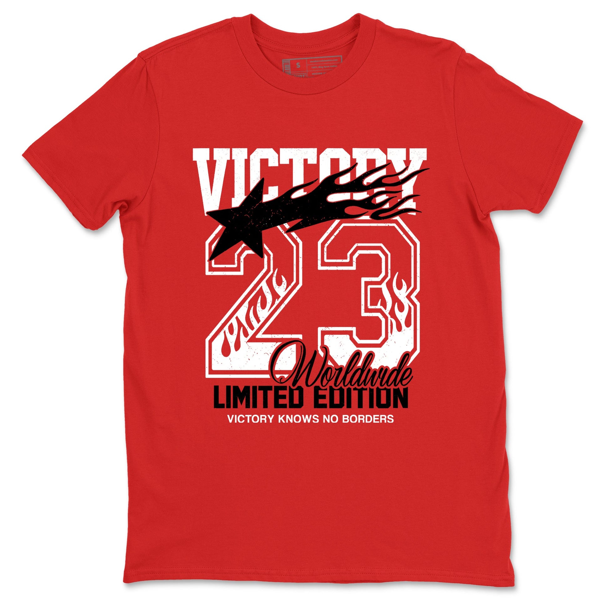 Sneaker match tees – Sneaker Tees To Match Air Jordan 5 Fire Red Shoes – Victory Knows No Borders Tee Red 2