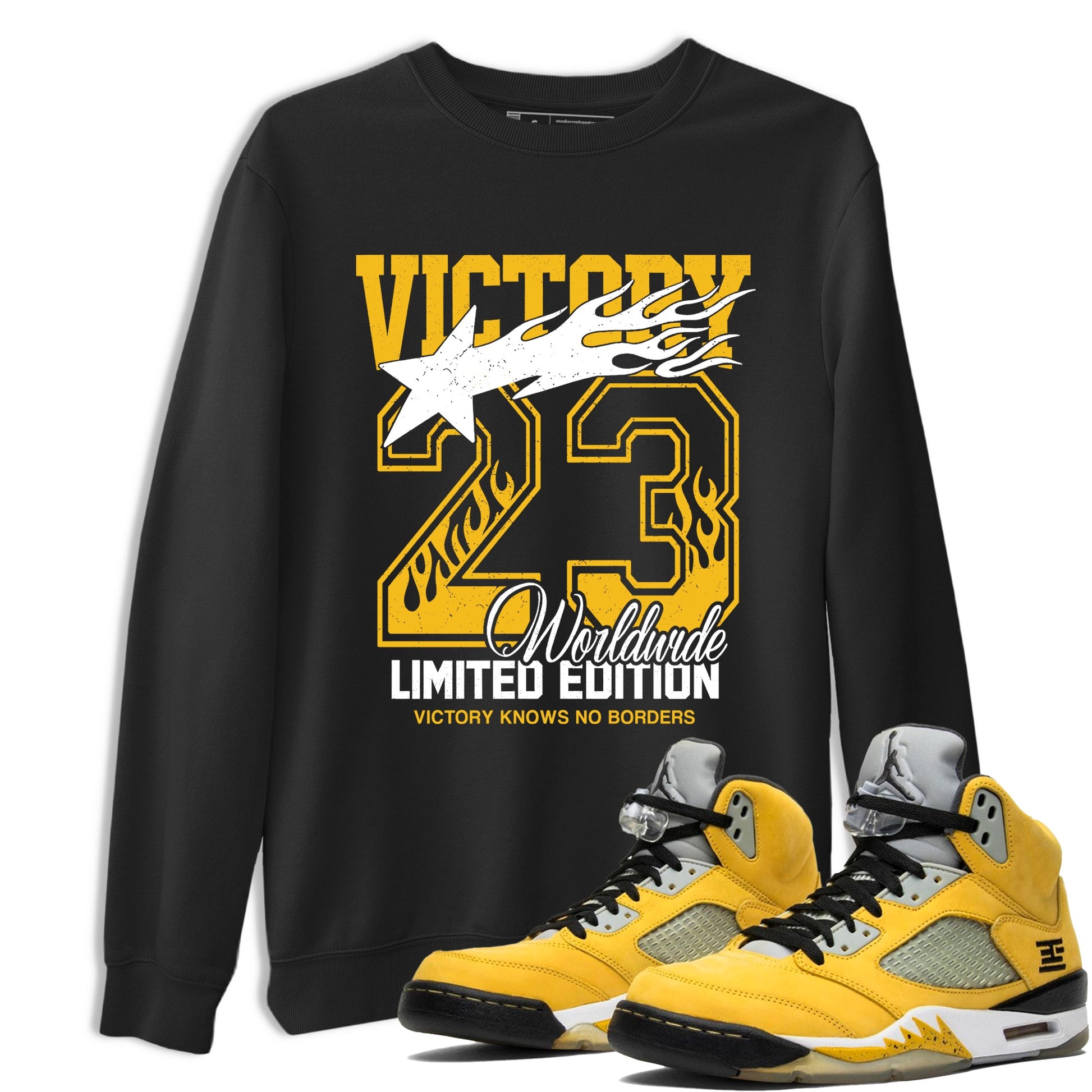 Sneaker match tees – Sneaker Tees To Match Air Jordan 5 Tokyo Shoes – Victory Knows No Borders Tee Black 1