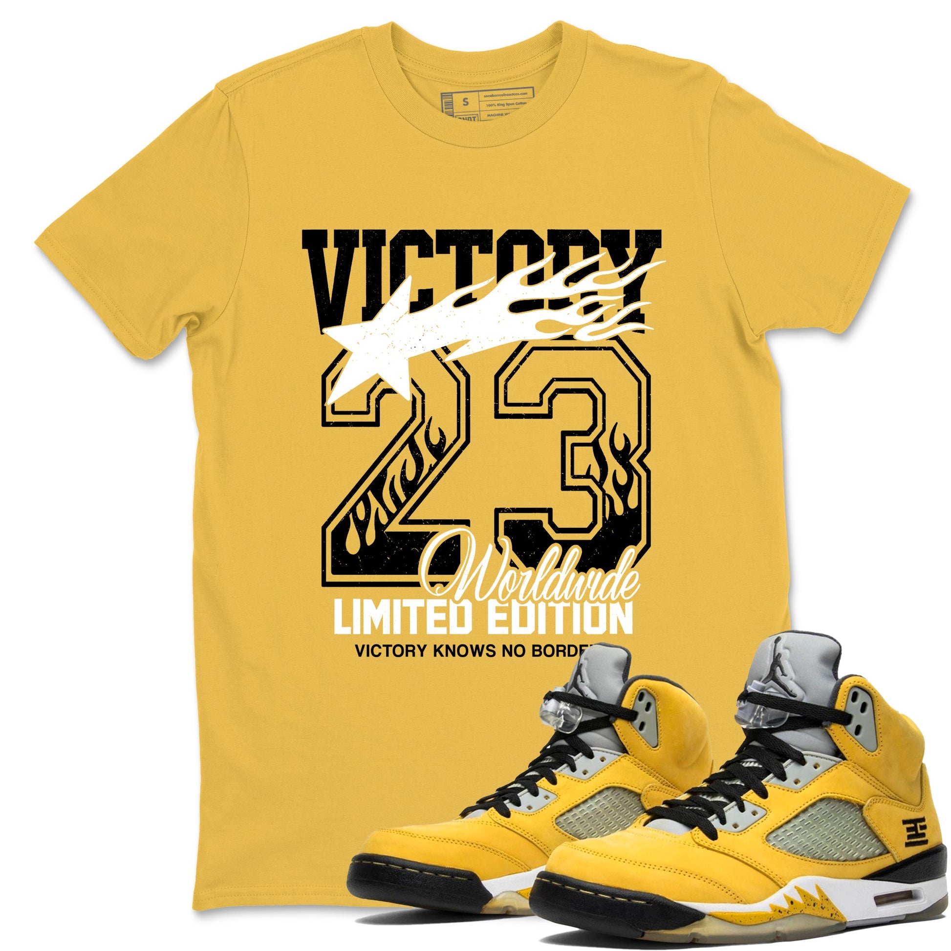 Sneaker match tees – Sneaker Tees To Match Air Jordan 5 Tokyo Shoes – Victory Knows No Borders Tee Daisy 1