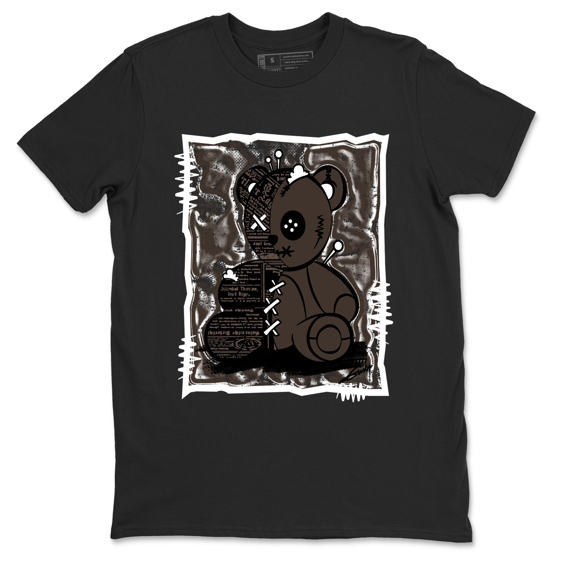 1s Travis Scott Velvet Brown shirts to match jordans Vintage Bear best t shirts to wear with jordans Travis Scott x Air Jordan 1 Low OG Velvet Brown match shoes to clothes SNRT Sneaker Tees unisex cotton Black 2 shirts