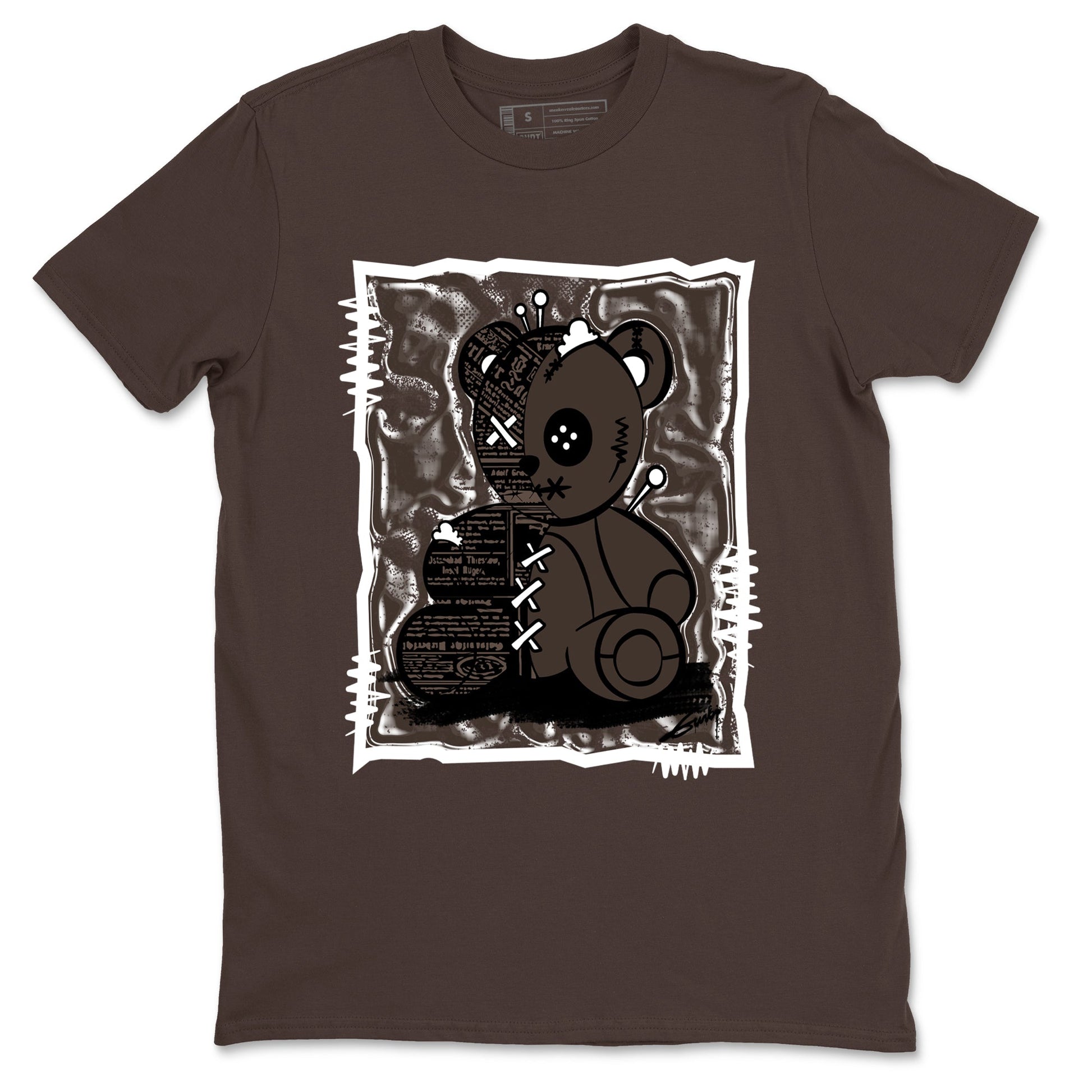 1s Travis Scott Velvet Brown shirts to match jordans Vintage Bear best t shirts to wear with jordans Travis Scott x Air Jordan 1 Low OG Velvet Brown match shoes to clothes SNRT Sneaker Tees unisex cotton Dark Chocolate 2 shirts