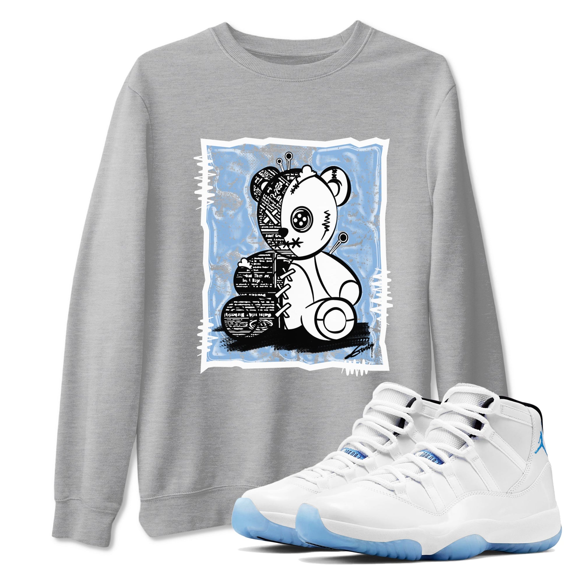 11 Columbia shirts to match jordans Vintage Bear sneaker match tees 11s Retro Legend Blue Columbia SNRT Sneaker Release Tees unisex cotton Heather Grey 1 crew neck shirts