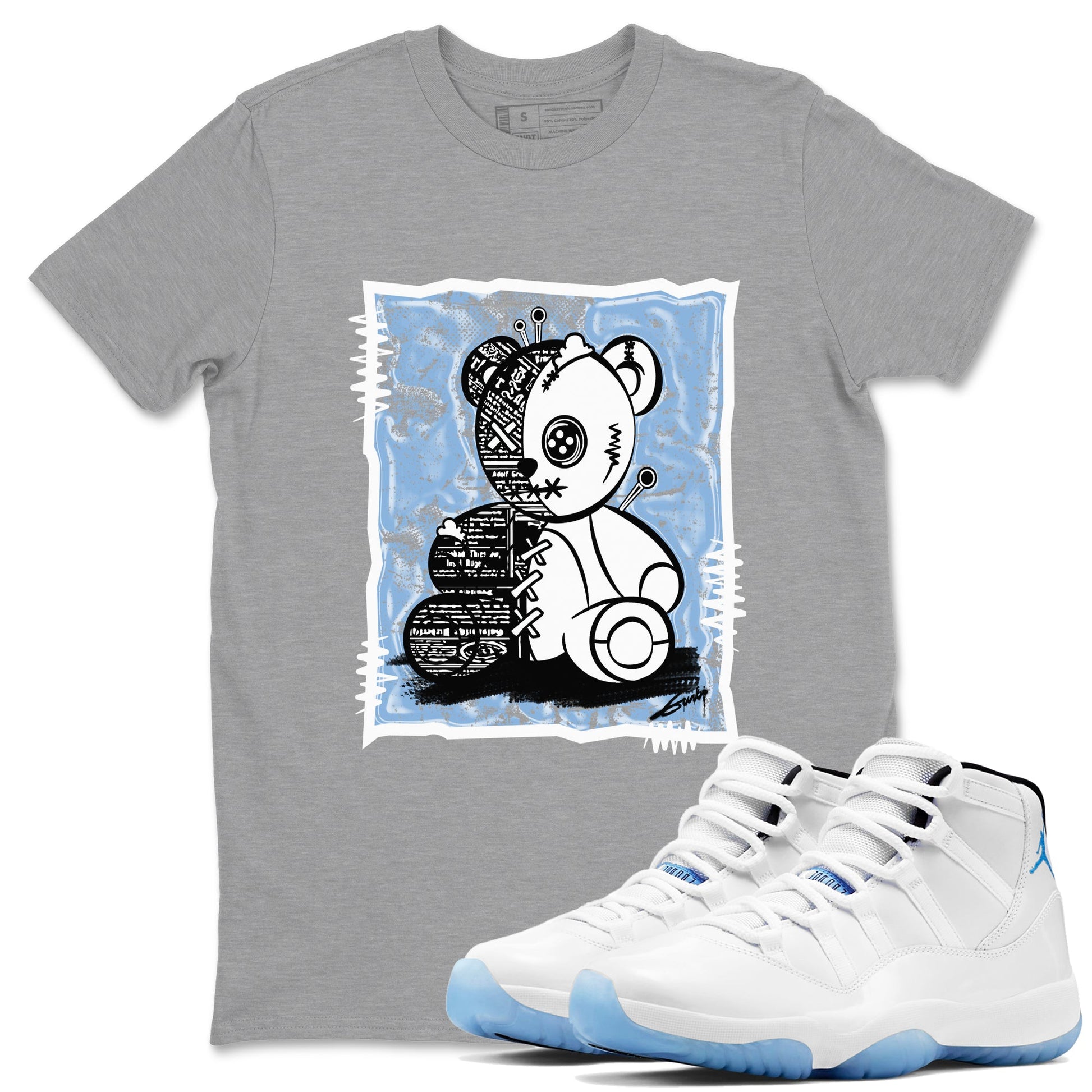 11 Columbia shirts to match jordans Vintage Bear sneaker match tees 11s Retro Legend Blue Columbia SNRT Sneaker Release Tees unisex cotton Heather Grey 1 crew neck shirts
