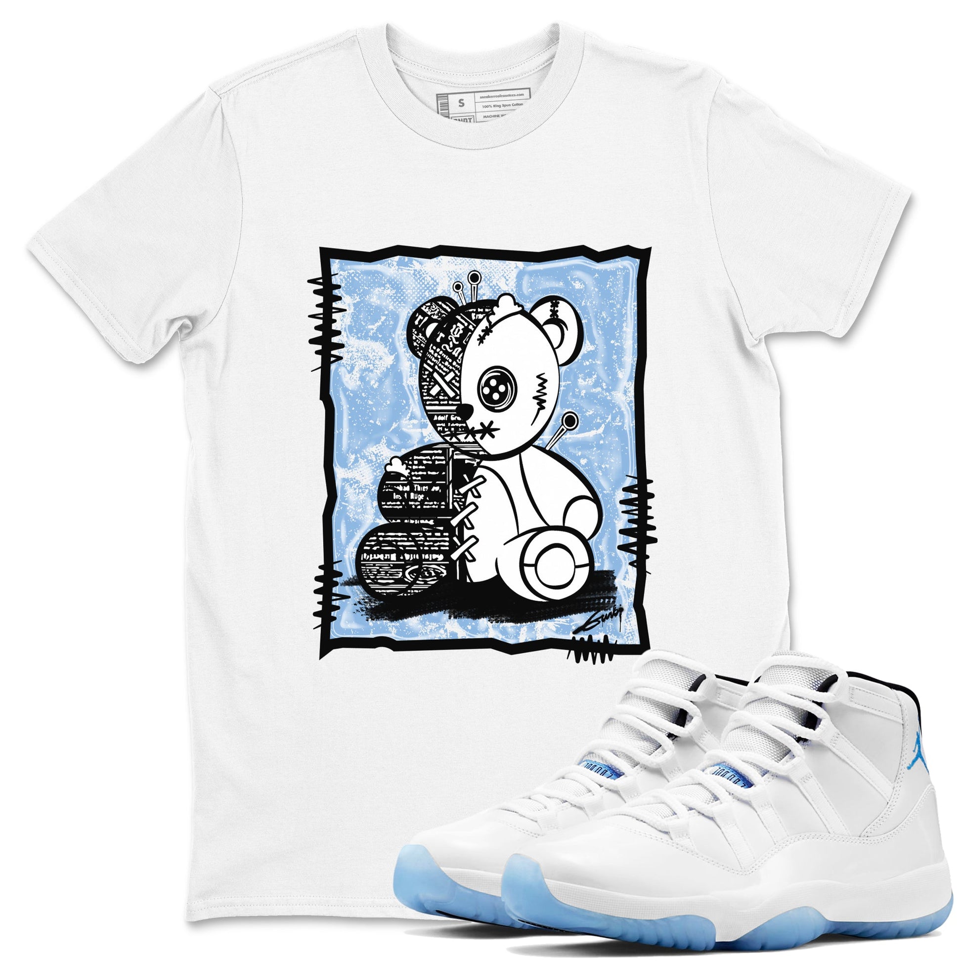 11 Columbia shirts to match jordans Vintage Bear sneaker match tees 11s Retro Legend Blue Columbia SNRT Sneaker Release Tees unisex cotton White 1 crew neck shirts