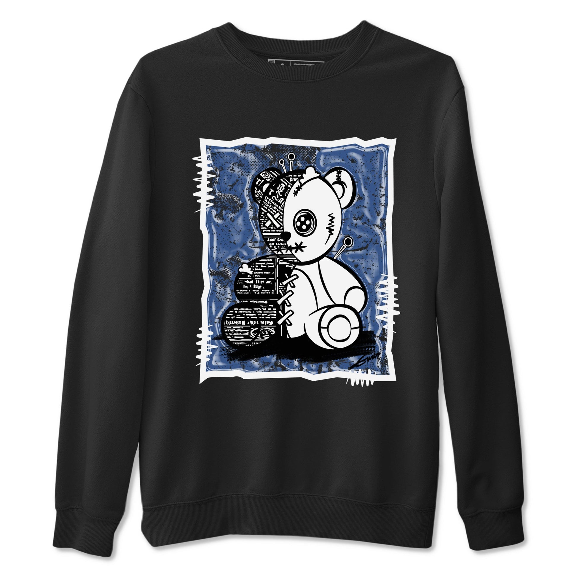 11s Diffused Blue shirts to match jordans Vintage Bear sneaker match tees Air Jordan 11 Diffused Blue SNRT Sneaker Release Tees unisex cotton Black 2 crew neck shirts