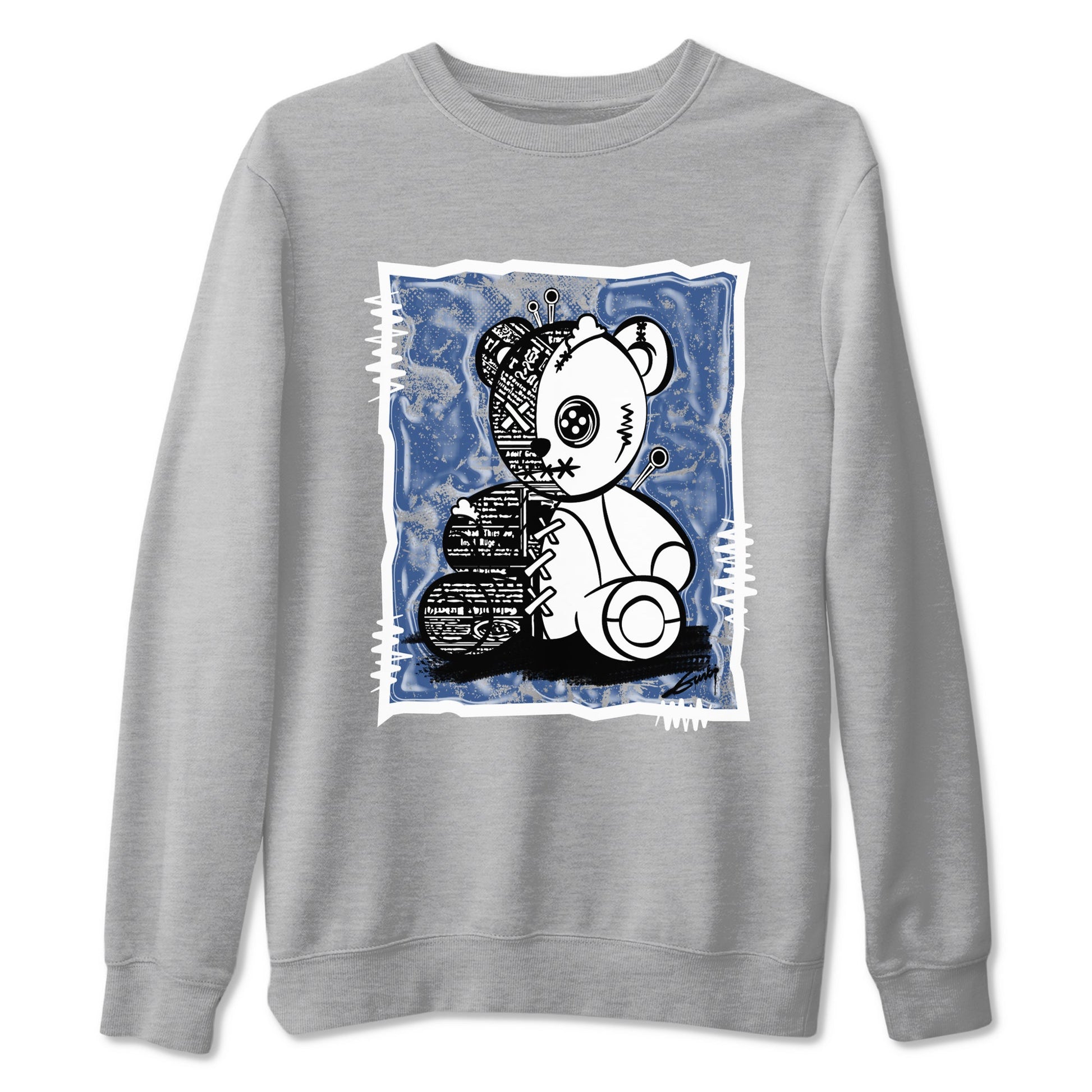 11s Diffused Blue shirts to match jordans Vintage Bear sneaker match tees Air Jordan 11 Diffused Blue SNRT Sneaker Release Tees unisex cotton Heather Grey 2 crew neck shirts