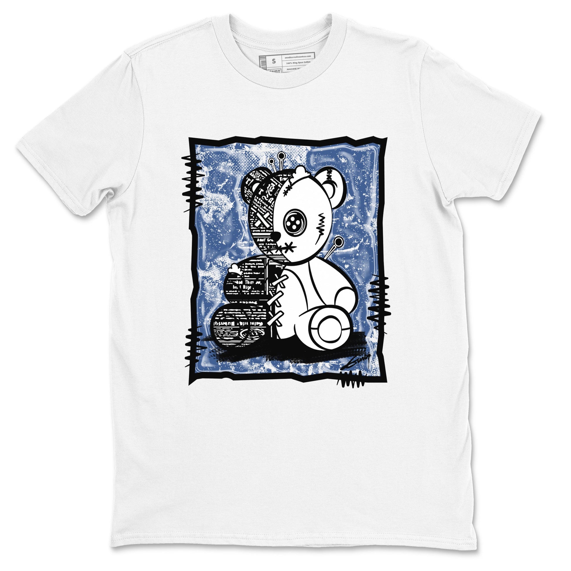 11s Diffused Blue shirts to match jordans Vintage Bear sneaker match tees Air Jordan 11 Diffused Blue SNRT Sneaker Release Tees unisex cotton White 2 crew neck shirts