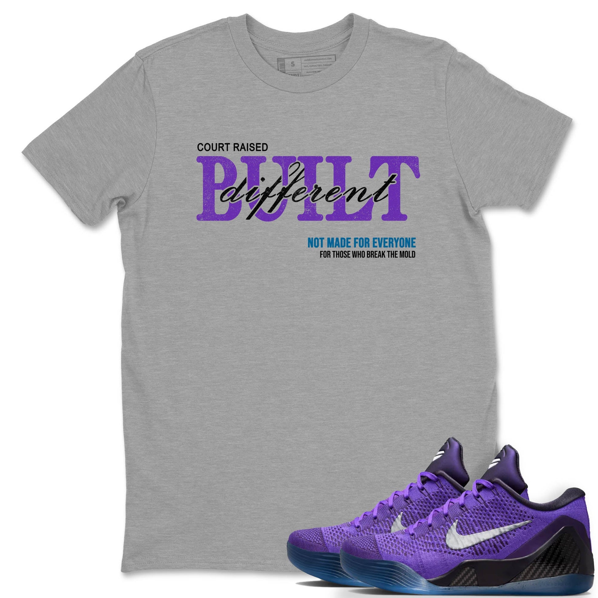 Sneaker Threads – Sneaker Tees To Match Nike KB 9 Hyper Grape – Vintage Born Different Graphic Tee Heather Grey 1. Perfect for Jordan releases 2025 colorways. Perfect for purple basketball sneaker releases and legacy-inspired colorways for 2025 hoopers.