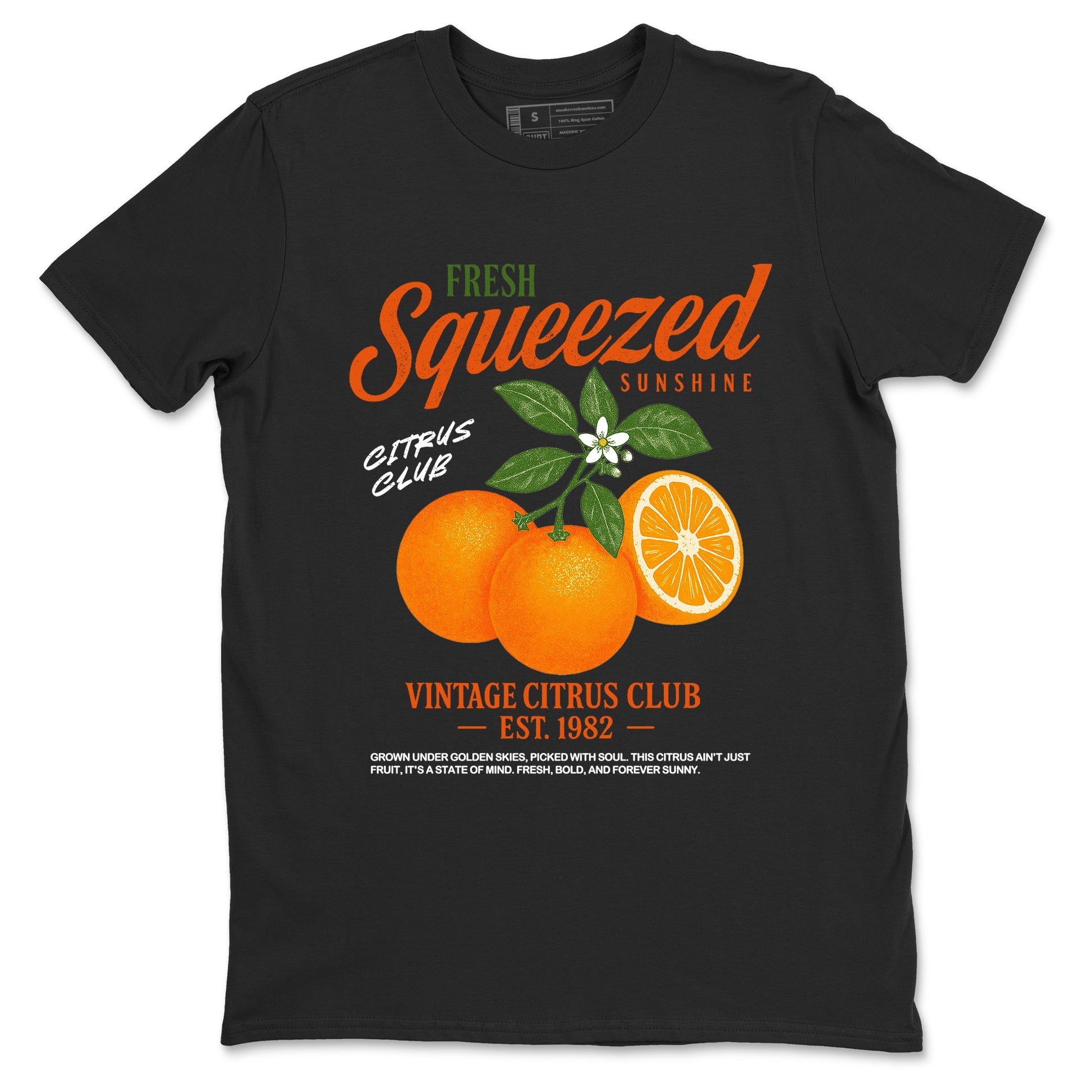 Sneaker match tees – Streetwear Graphic Tees Air Jordan 1 Shattered Backboard Sneakers – Vintage Citrus Club Graphic Tee Black 2