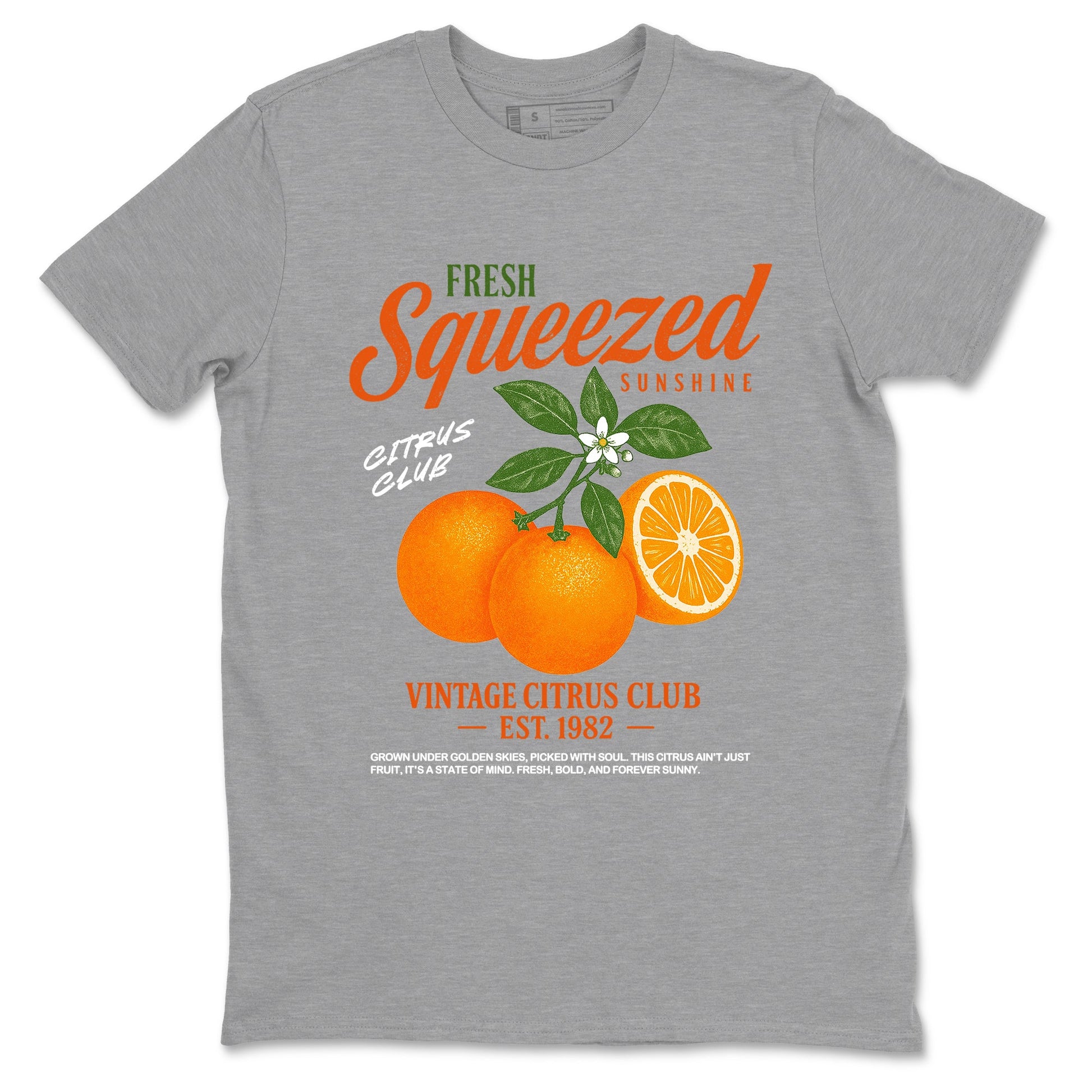 Sneaker match tees – Streetwear Graphic Tees Air Jordan 1 Shattered Backboard Sneakers – Vintage Citrus Club Graphic Tee Heather Grey 2