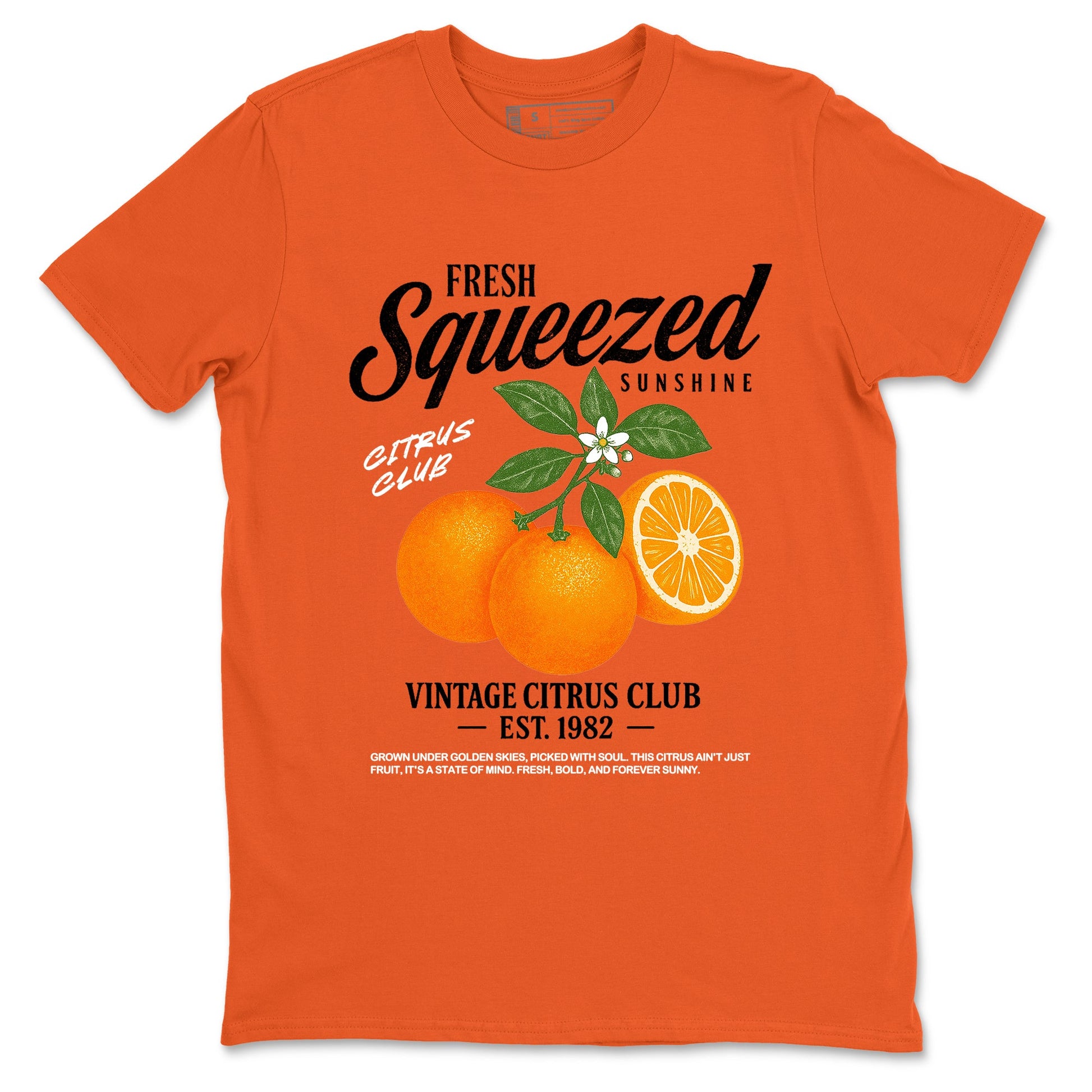 Sneaker match tees – Streetwear Graphic Tees Air Jordan 1 Shattered Backboard Sneakers – Vintage Citrus Club Graphic Tee Orange 2
