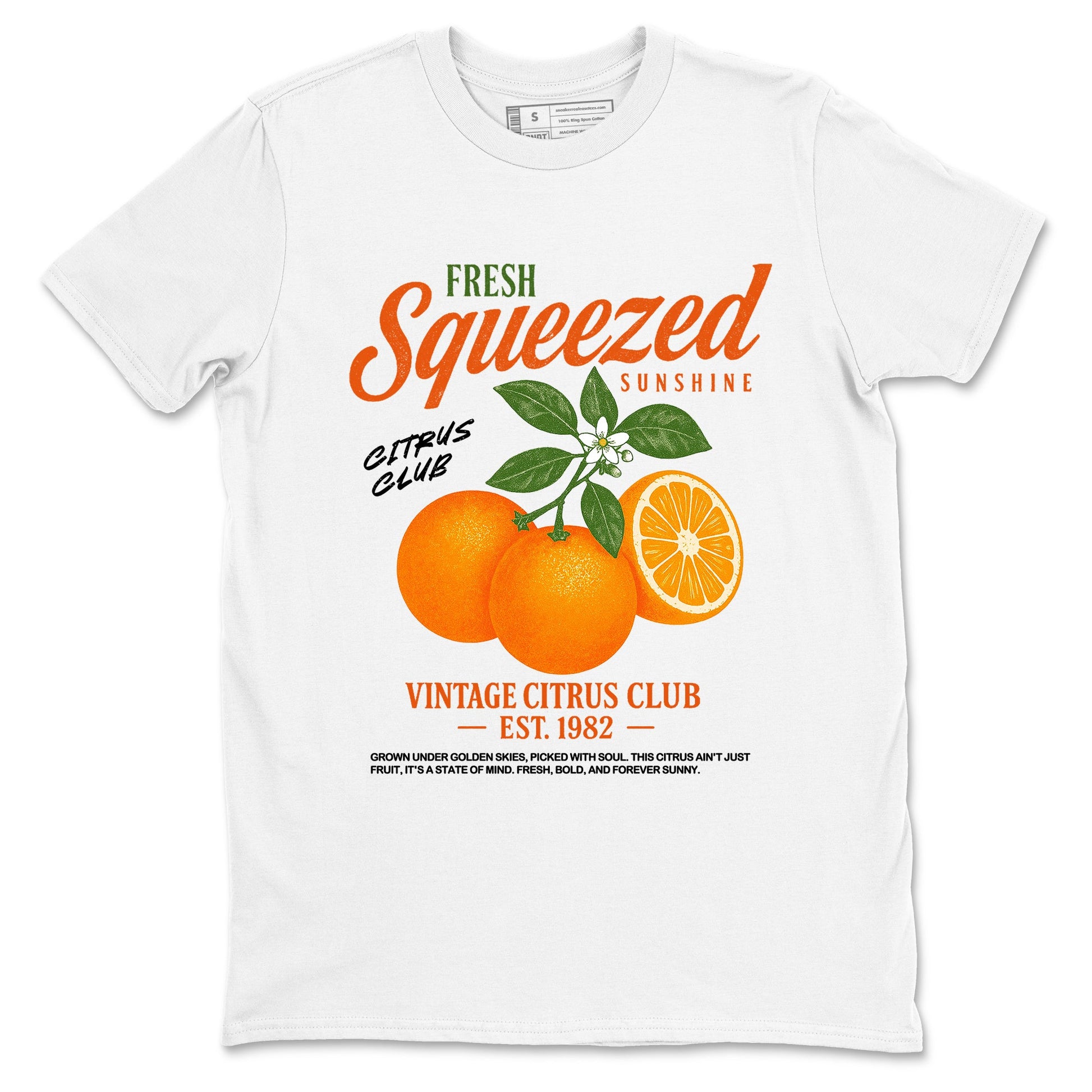 Sneaker match tees – Streetwear Graphic Tees Air Jordan 1 Shattered Backboard Sneakers – Vintage Citrus Club Graphic Tee White 2