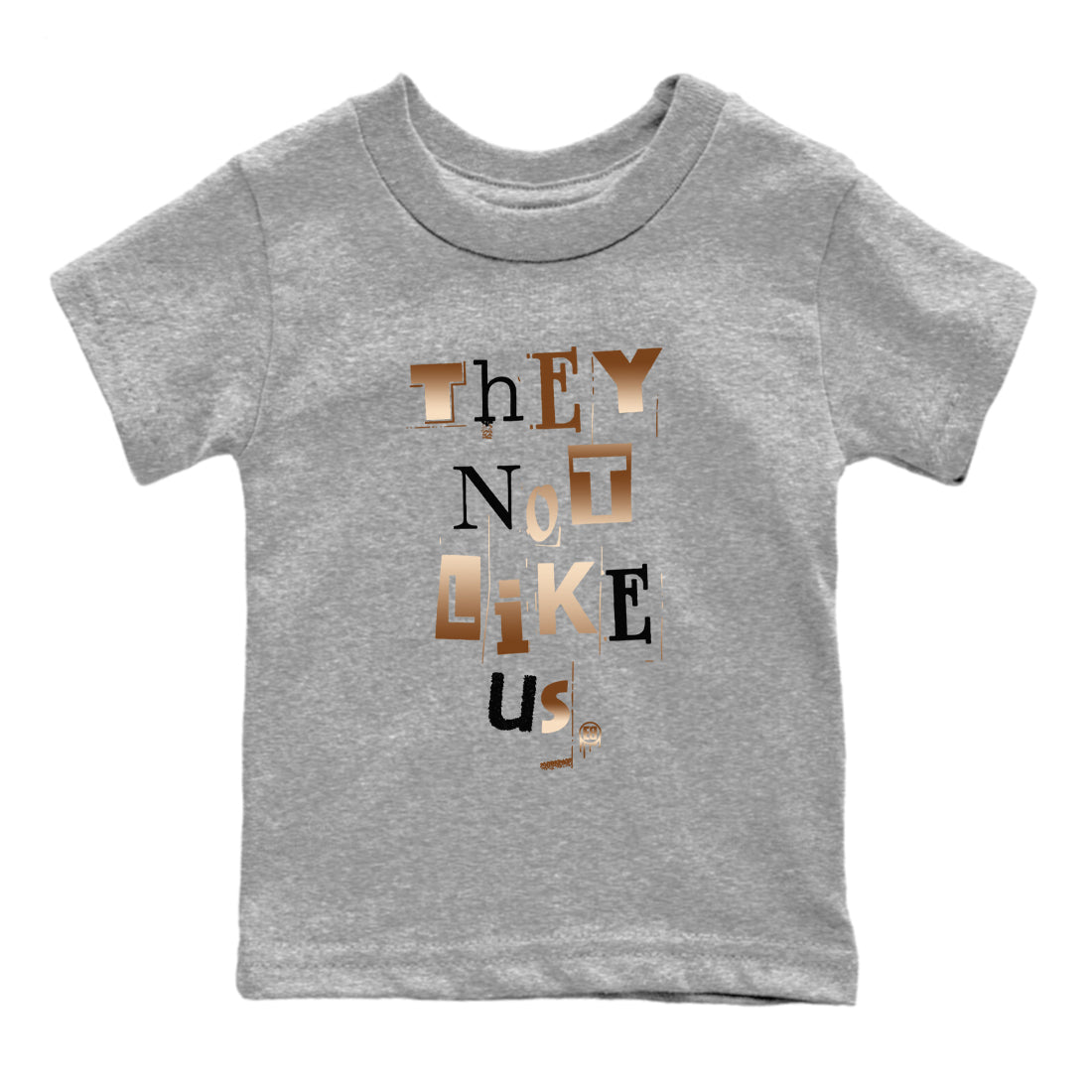 Foams One Metallic Copper shirts to match jordans Vintage They Not Like Us sneaker match tees Air Foamposite One Metallic Copper match shoes to clothes SNRT Sneaker Tees Youth Baby Heather Grey 2 tee