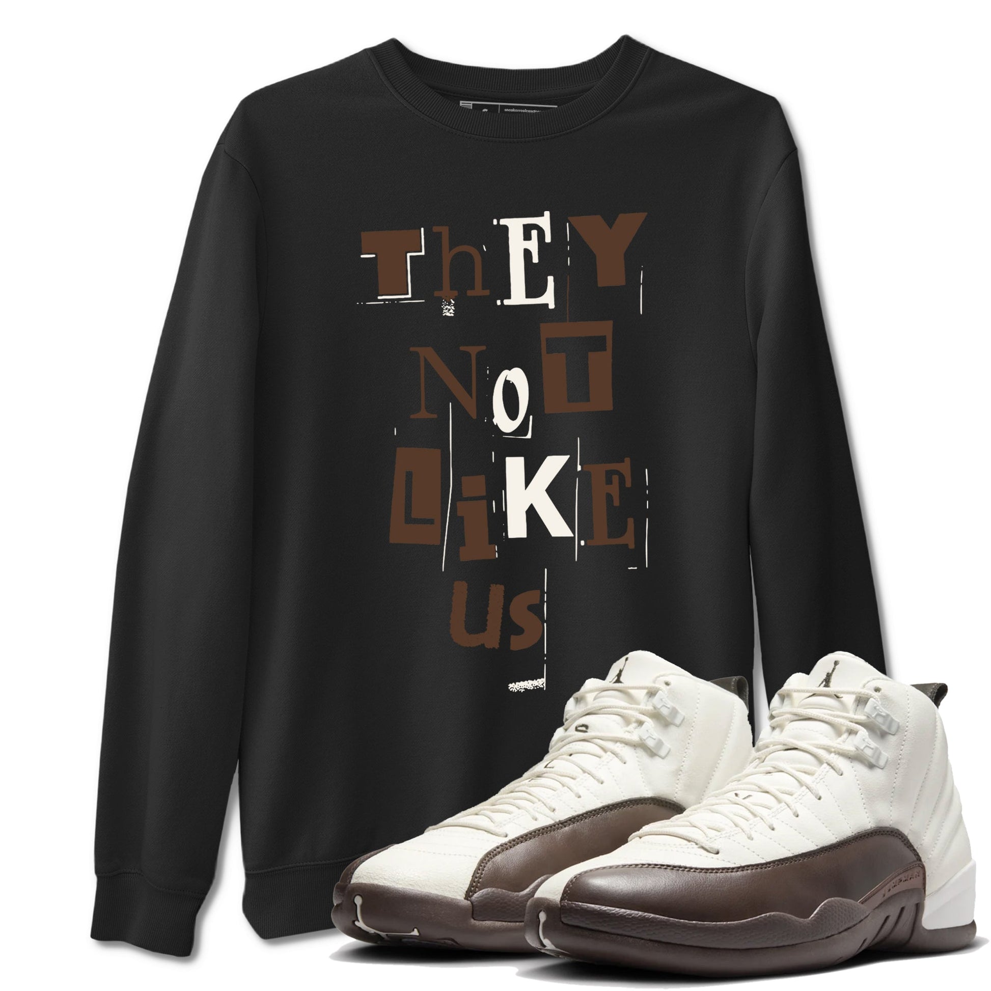 AJ12 Baroque Brown shirts to match jordans Vintage They Not Like Us best t shirts to wear with jordans SoleFly x Jordan 12 Baroque Brown match shoes to clothes SNRT Sneaker Tees unisex cotton Black 1 shirts