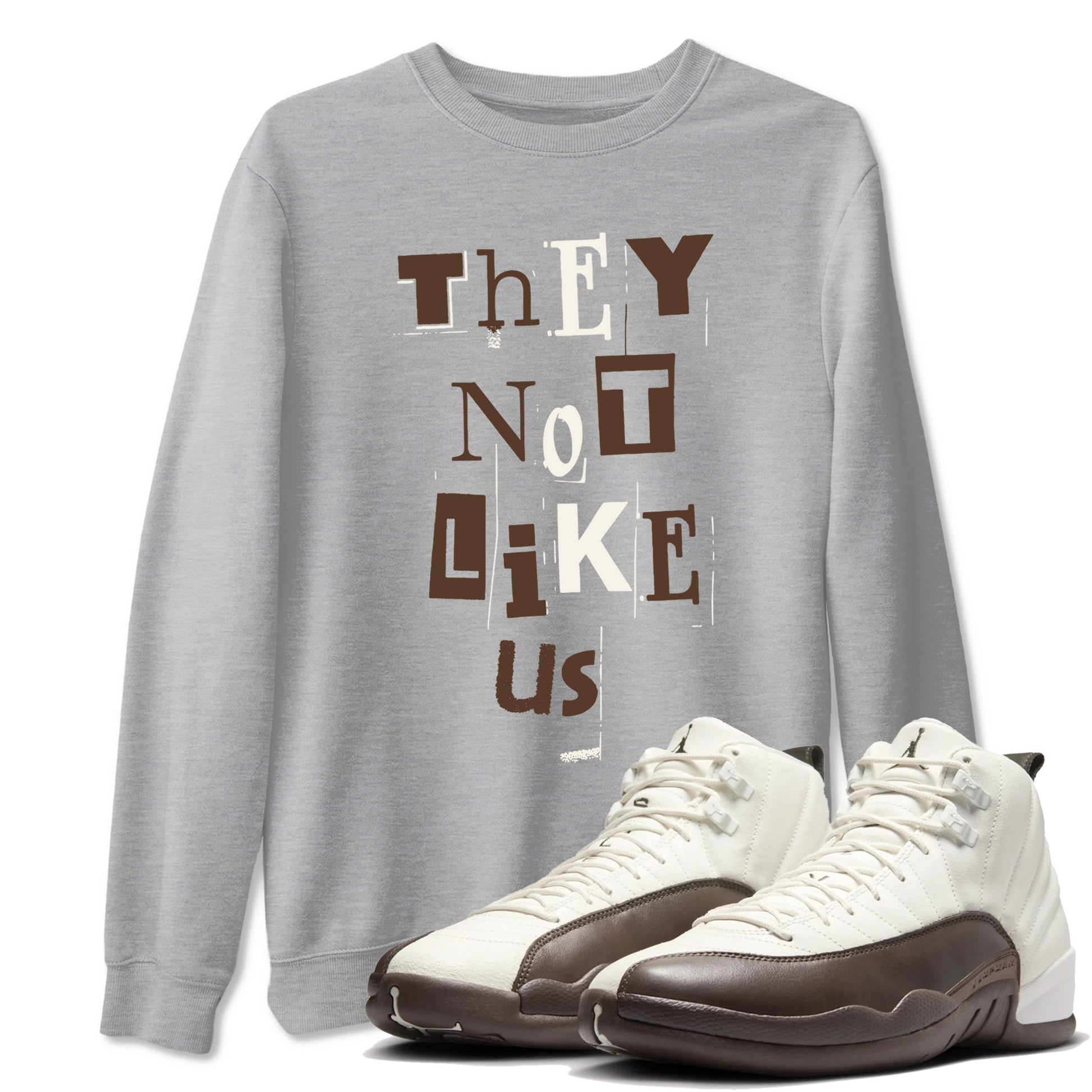 AJ12 Baroque Brown shirts to match jordans Vintage They Not Like Us best t shirts to wear with jordans SoleFly x Jordan 12 Baroque Brown match shoes to clothes SNRT Sneaker Tees unisex cotton Heather Grey 1 shirts