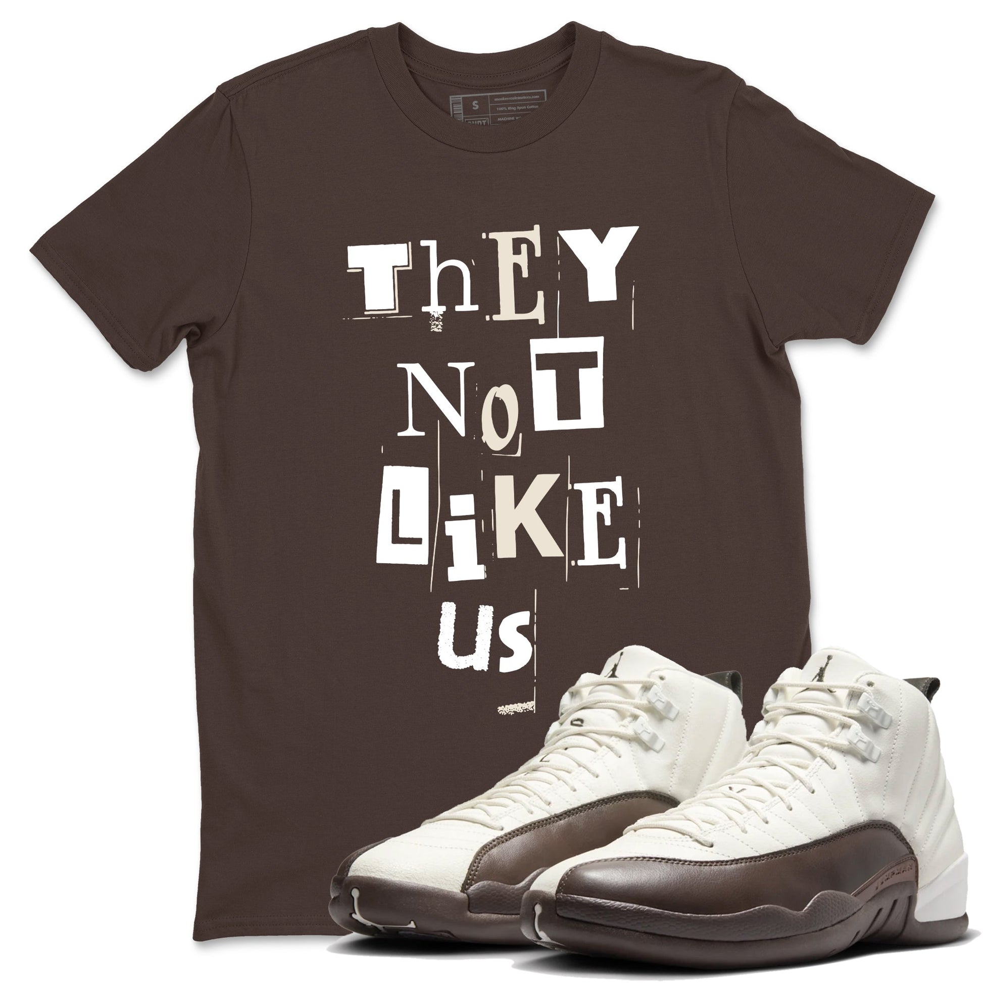 AJ12 Baroque Brown shirts to match jordans Vintage They Not Like Us best t shirts to wear with jordans SoleFly x Jordan 12 Baroque Brown match shoes to clothes SNRT Sneaker Tees unisex cotton Dark Chocolate 1 shirts