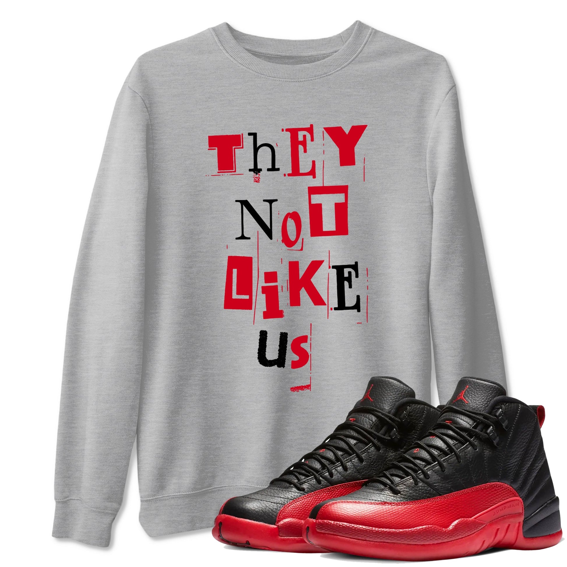 12s Flu Game shirts to match jordans Vintage They Not Like Us best t shirts to wear with jordans AJ12 Retro Flu Game match shoes to clothes SNRT Sneaker Tees unisex cotton Heather Grey 1 shirts