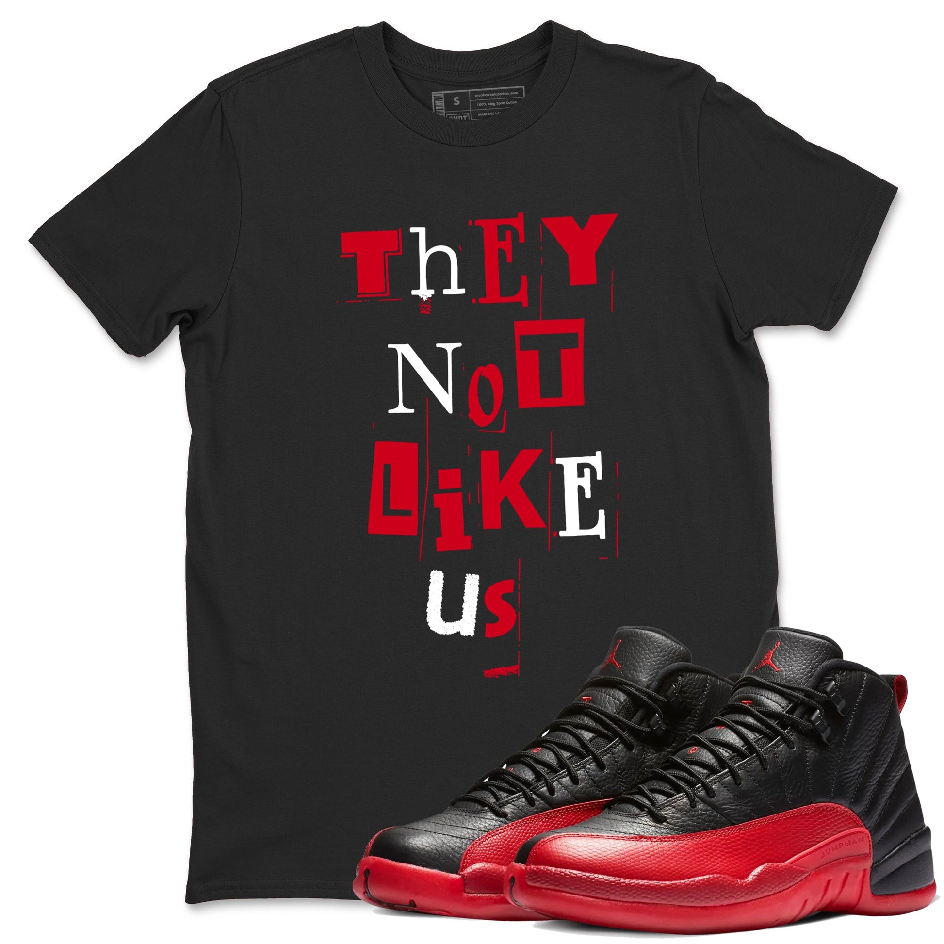 12s Flu Game shirts to match jordans Vintage They Not Like Us best t shirts to wear with jordans AJ12 Retro Flu Game match shoes to clothes SNRT Sneaker Tees unisex cotton Black 1 shirts