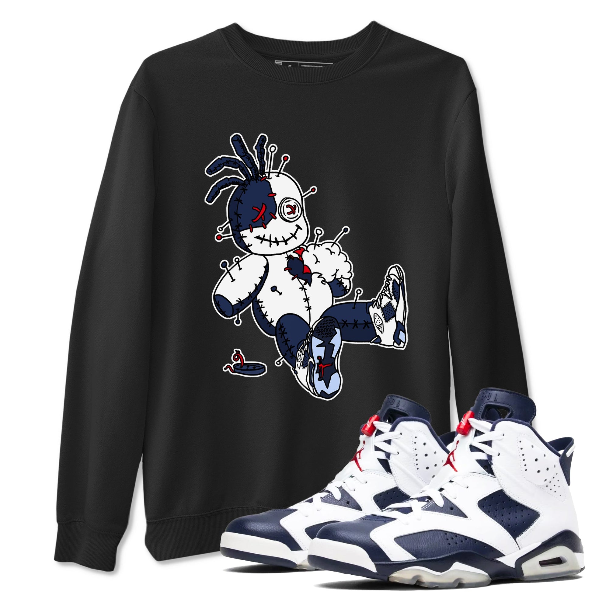 6s Olympic shirts to match jordans Voodoo Doll unique Halloween sneaker tee Air Jordan 6 Olympic SNRT Sneaker Tees streetwear brand Black 1 unisex cotton tee