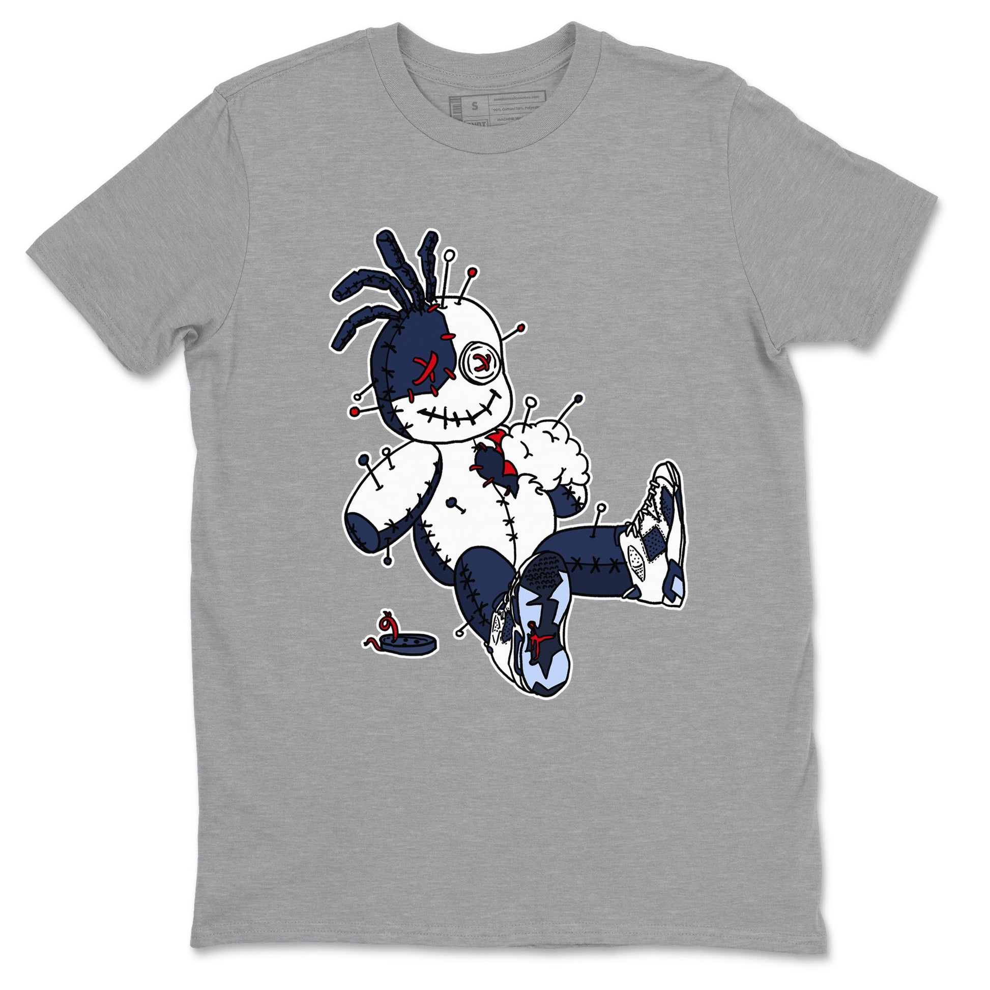 6s Olympic shirts to match jordans Voodoo Doll unique Halloween sneaker tee Air Jordan 6 Olympic SNRT Sneaker Tees streetwear brand Heather Grey 2 unisex cotton tee