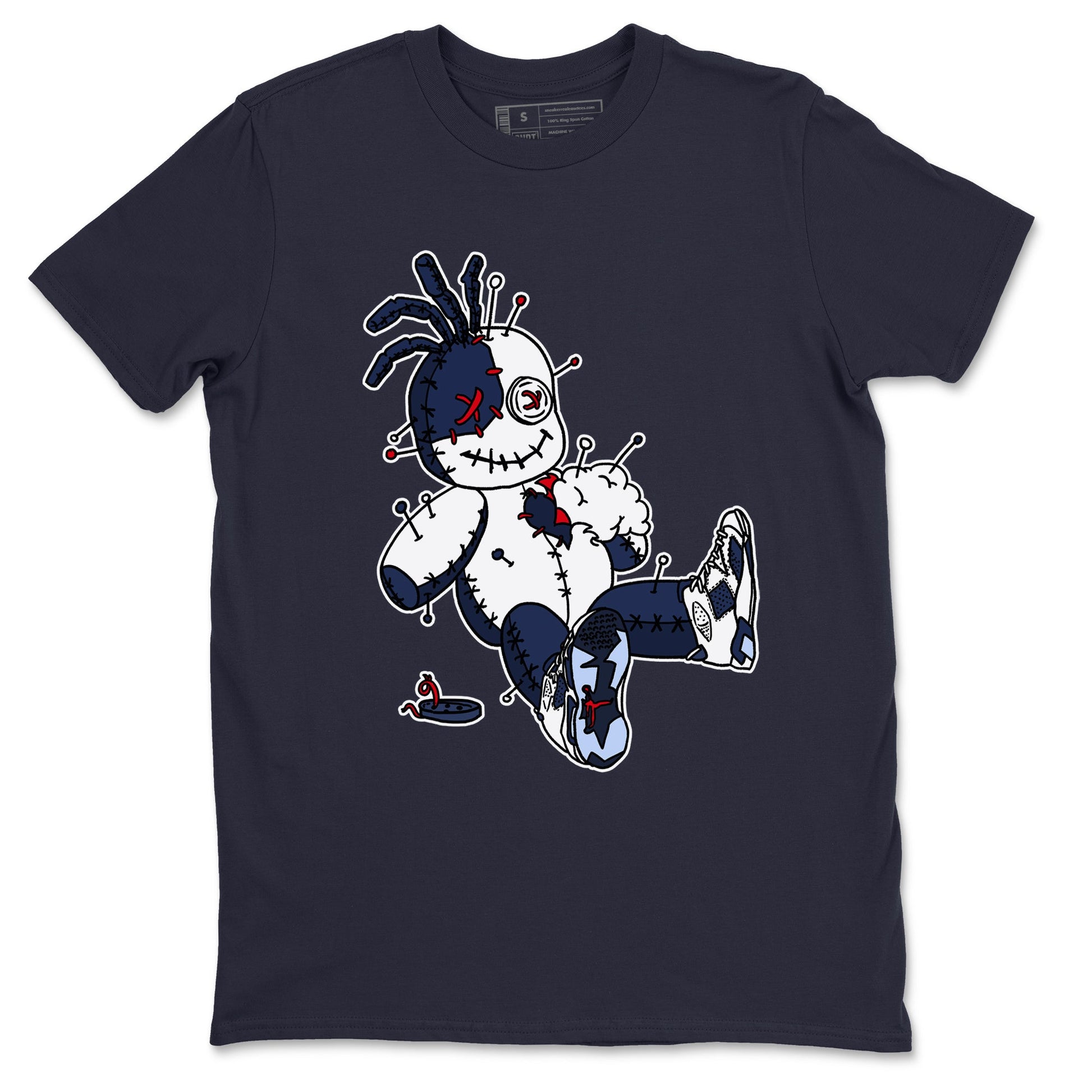 6s Olympic shirts to match jordans Voodoo Doll unique Halloween sneaker tee Air Jordan 6 Olympic SNRT Sneaker Tees streetwear brand Navy 2 unisex cotton tee
