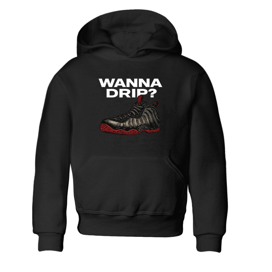 Sneaker match tees – Sneaker Tees To Match Air Foamposite Cough Drop Shoes – Wanna Drip Kids T-Shirt Black 2