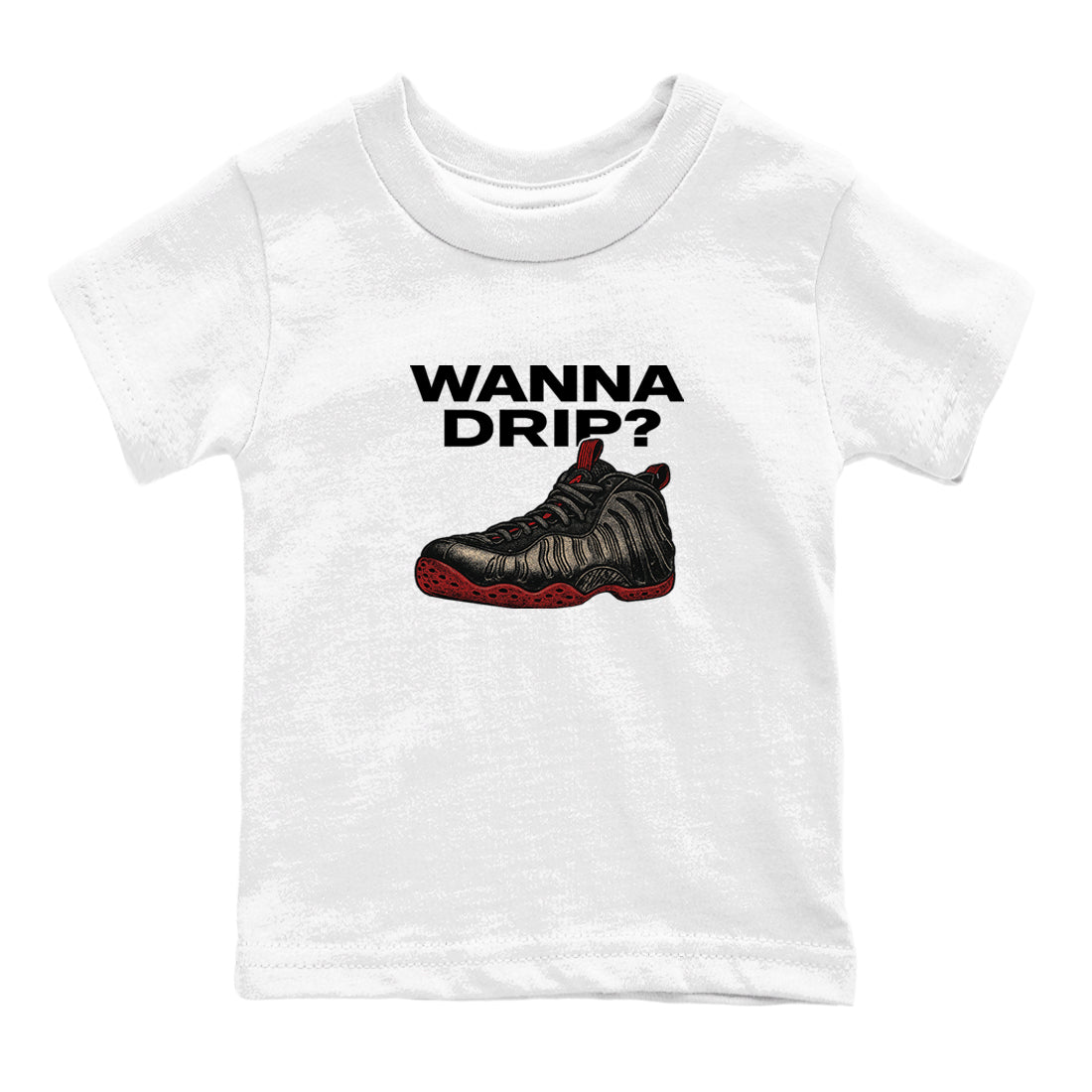 Sneaker match tees – Sneaker Tees To Match Air Foamposite Cough Drop Shoes – Wanna Drip Kids T-Shirt White 2