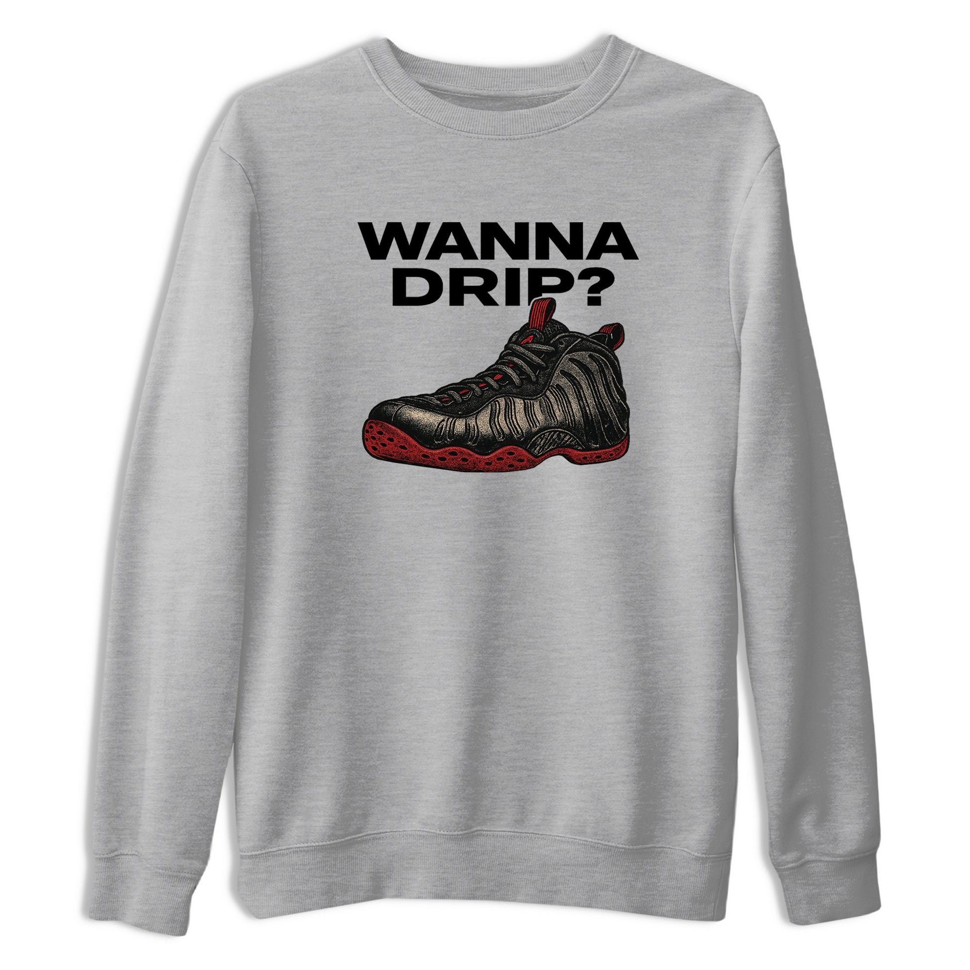 Sneaker match tees – Sneaker Tees To Match Air Foamposite Cough Drop Shoes – Wanna Drip Tee Heather Grey 2