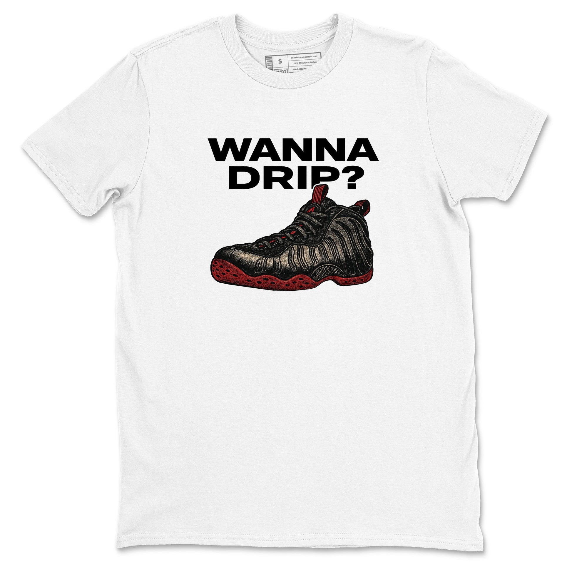 Sneaker match tees – Sneaker Tees To Match Air Foamposite Cough Drop Shoes – Wanna Drip Tee White 2