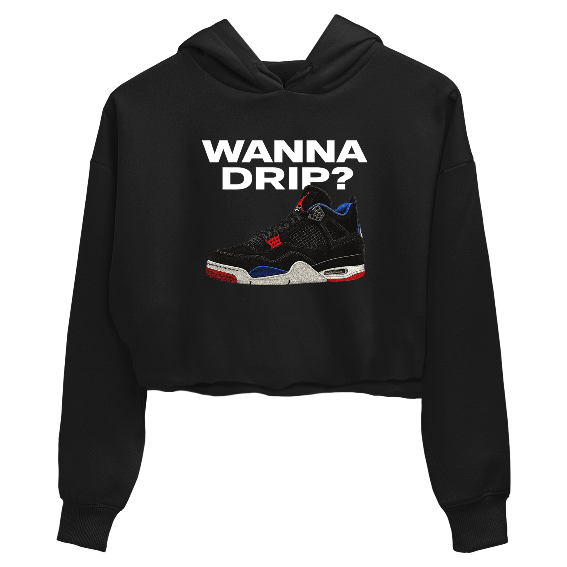 Sneaker match tees – Sneaker Tees To Match Jordan 4 Retro Rare Air Shoes – Wanna Drip Crop T-Shirt Black 2