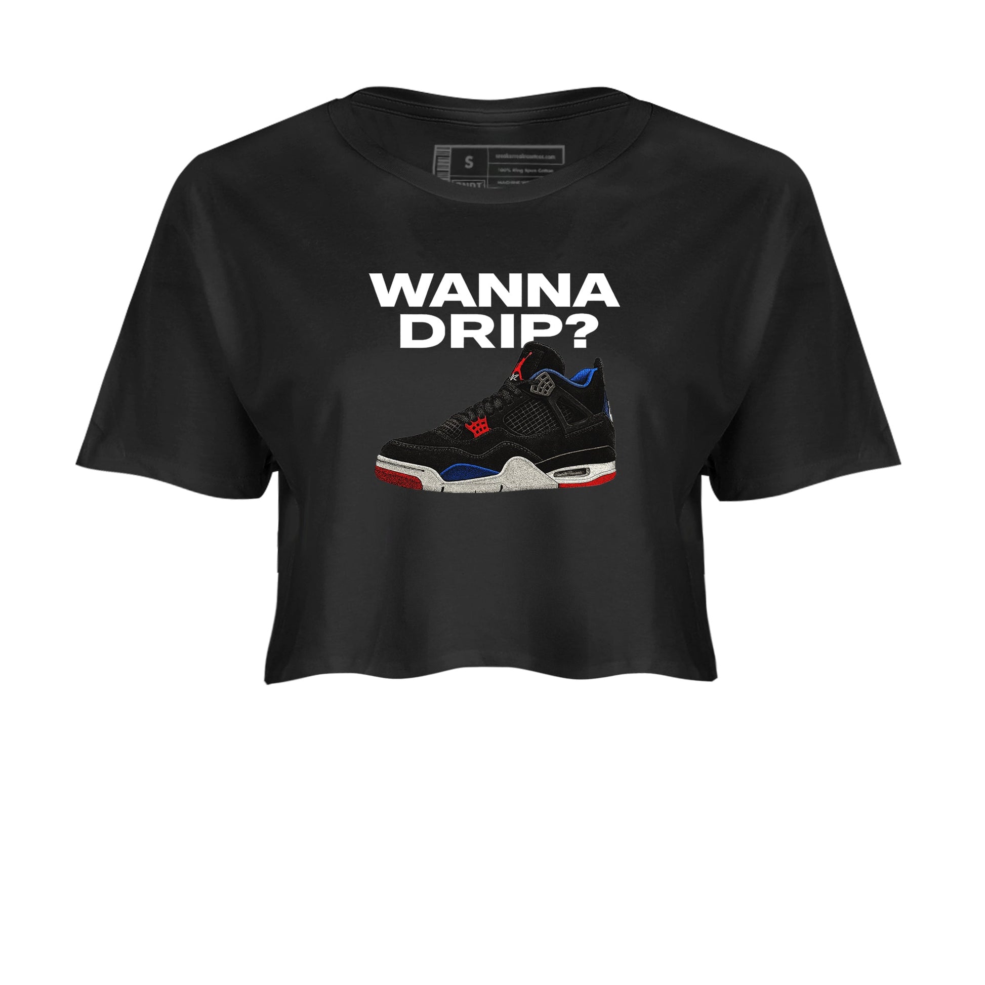 Sneaker match tees – Sneaker Tees To Match Jordan 4 Retro Rare Air Shoes – Wanna Drip Crop T-Shirt Black 2