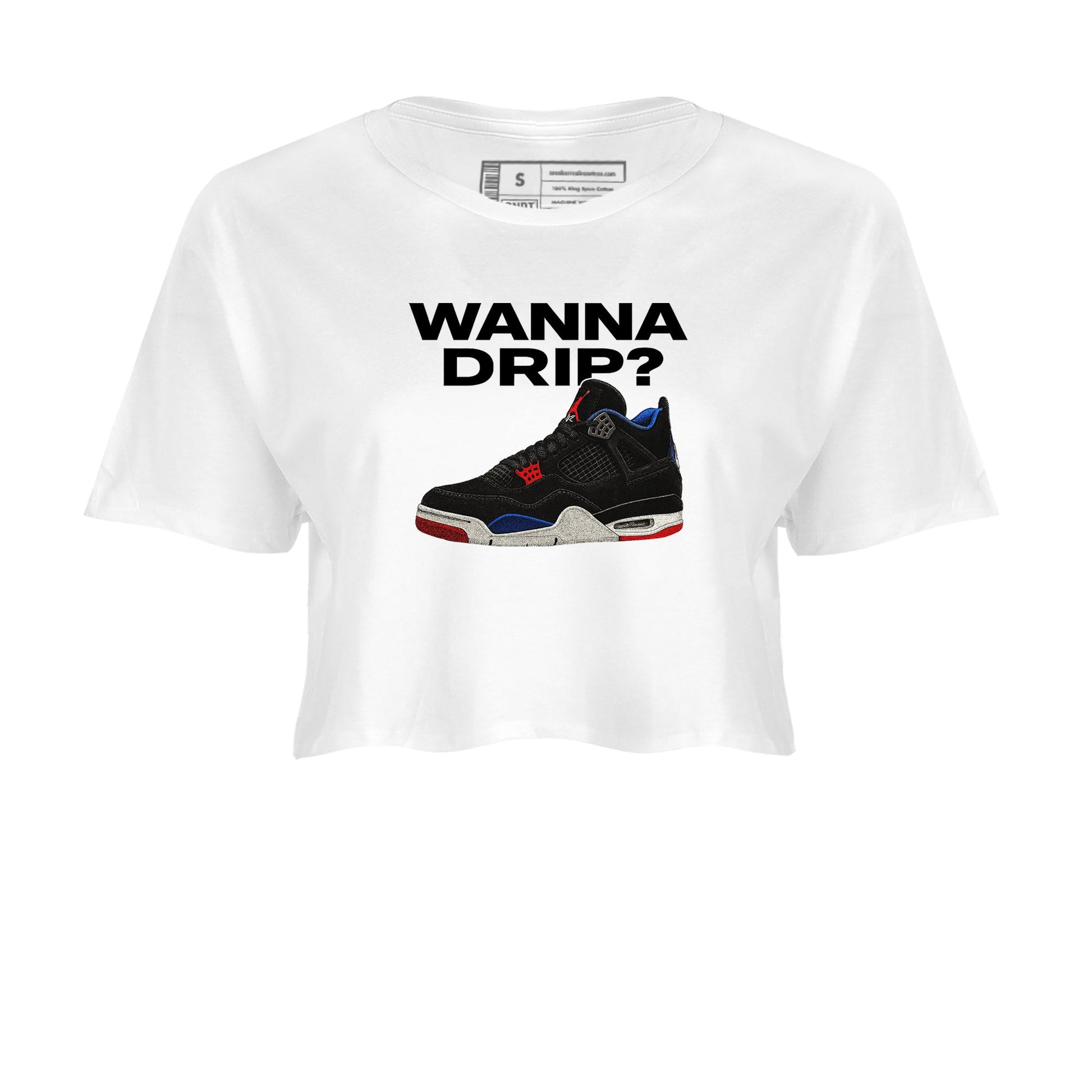 Sneaker match tees – Sneaker Tees To Match Jordan 4 Retro Rare Air Shoes – Wanna Drip Crop T-Shirt White 2