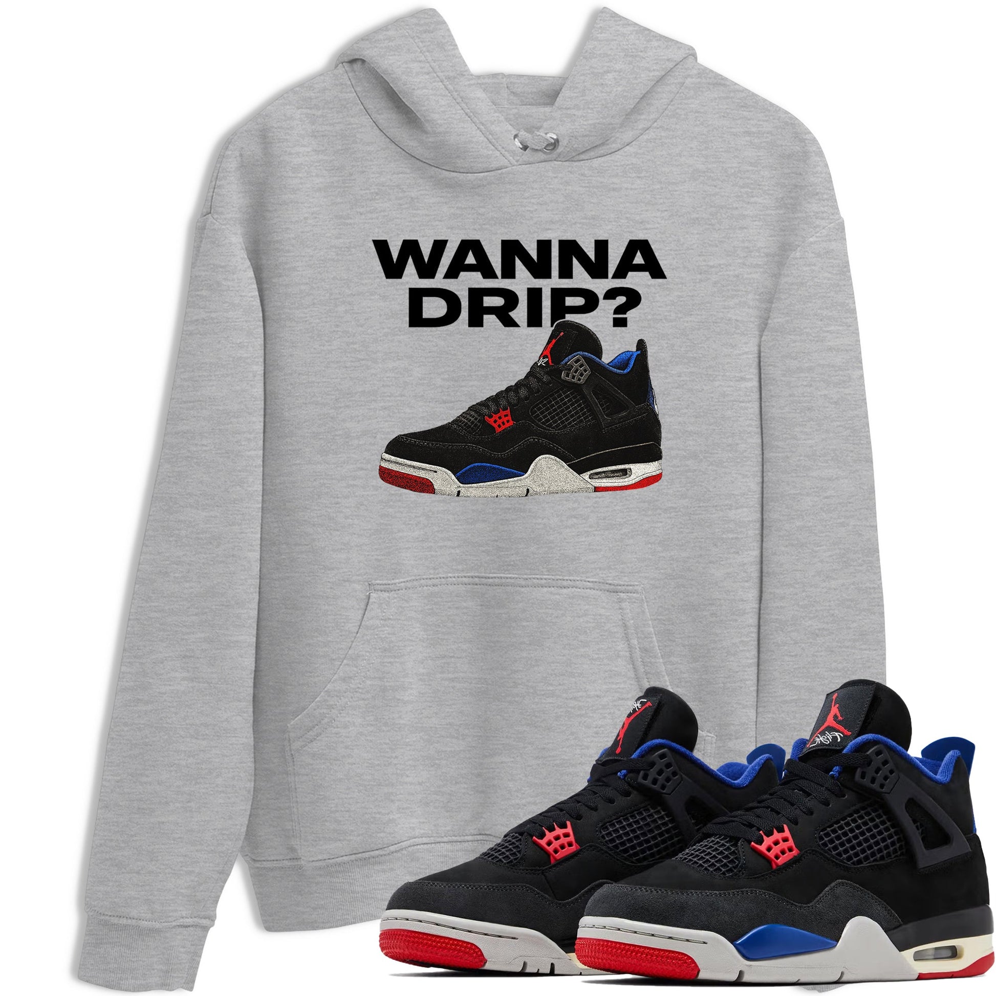 Sneaker match tees – Sneaker Tees To Match Jordan 4 Retro Rare Air Shoes – Wanna Drip Tee Heather Grey 1