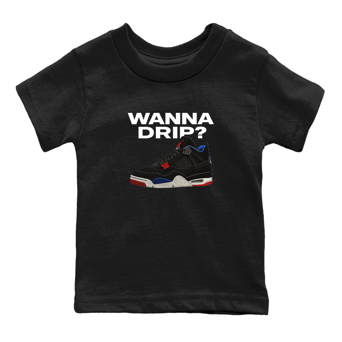 Sneaker match tees – Sneaker Tees To Match Jordan 4 Retro Rare Air Shoes – Wanna Drip Kids T-Shirt Black 2