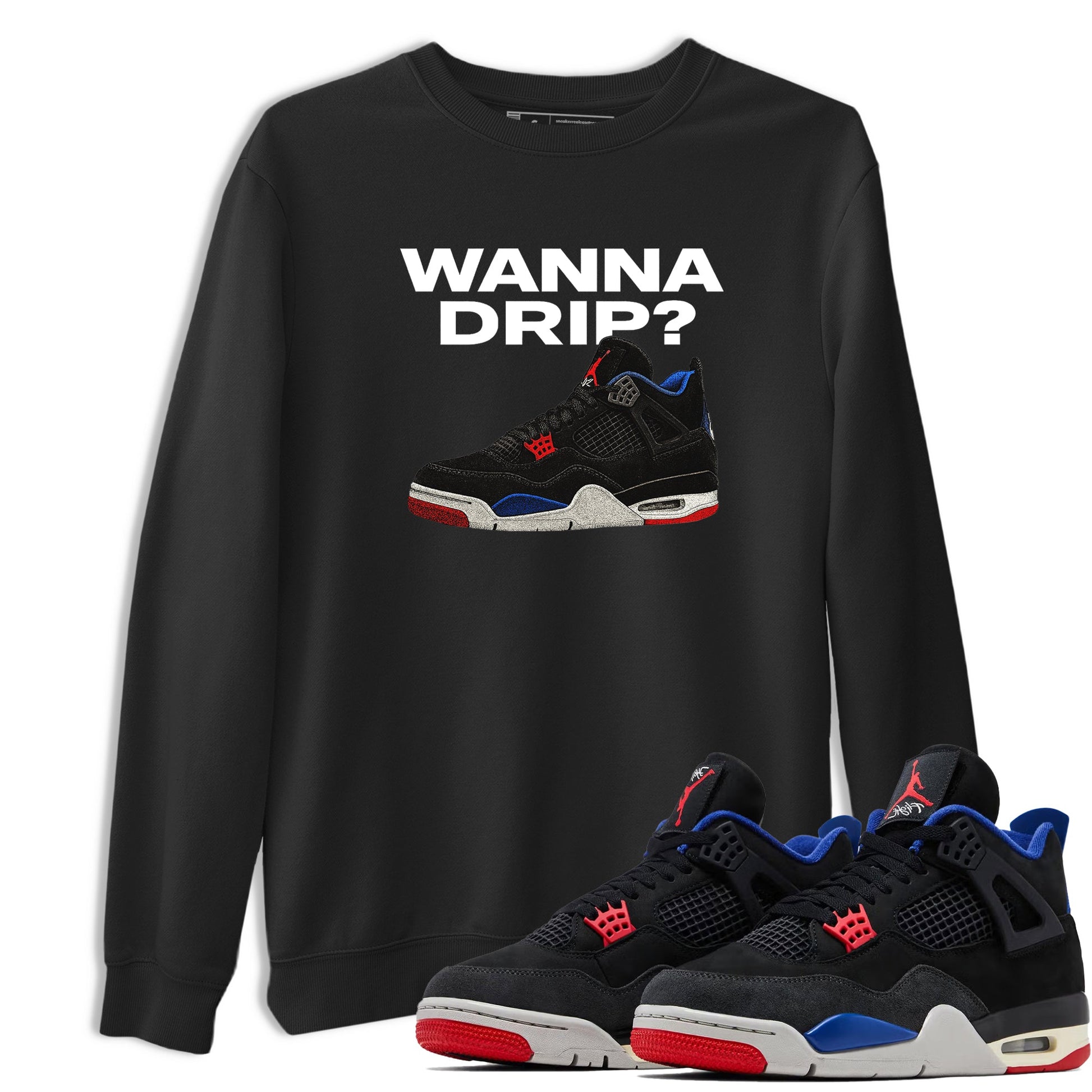 Sneaker match tees – Sneaker Tees To Match Jordan 4 Retro Rare Air Shoes – Wanna Drip Tee Black 1