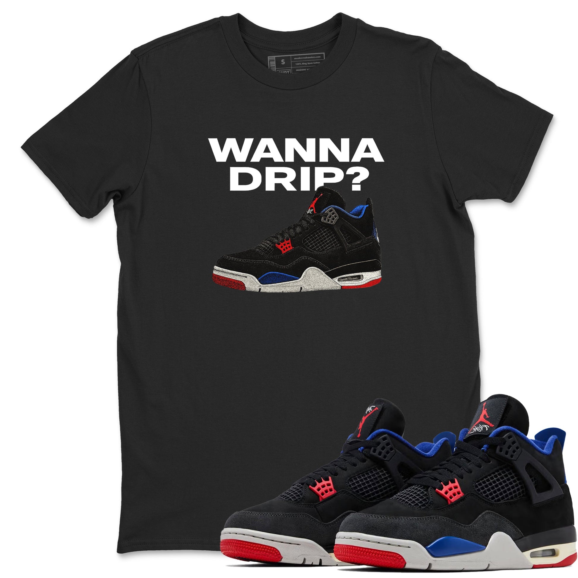 Sneaker match tees – Sneaker Tees To Match Jordan 4 Retro Rare Air Shoes – Wanna Drip Tee Black 1